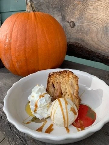 Apple Cake with homemade caramel sauce