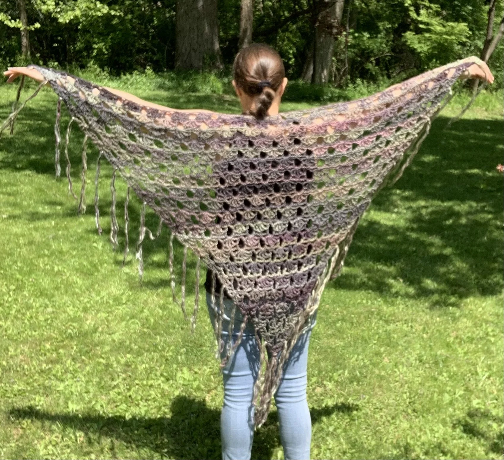 Ursula Shawl, 2022, crocheted in polyester and acrylic.