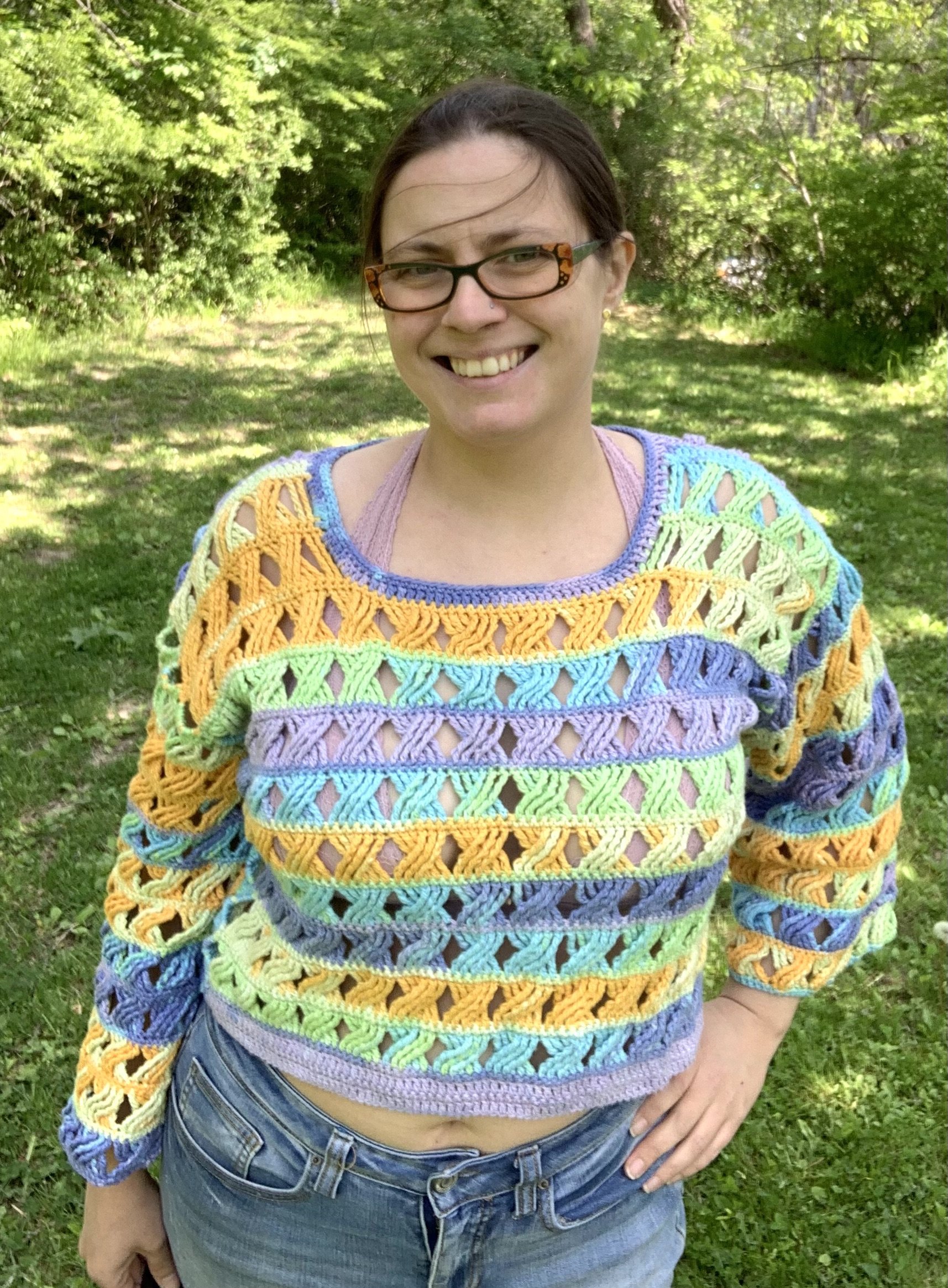 Clara Top, 2023, original Pattern crocheted in cotton.