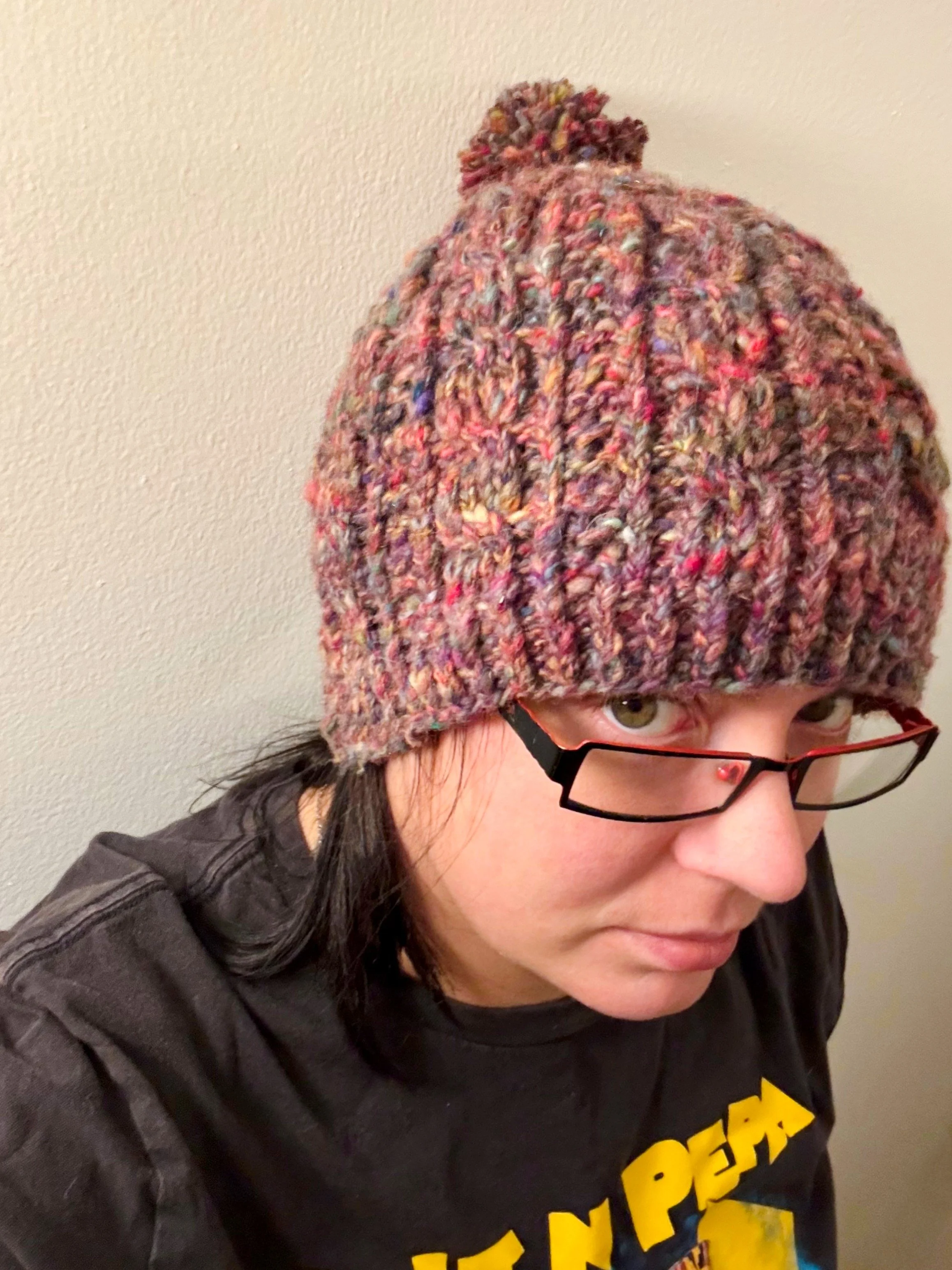 Thomas Hat, 2025, hand knit in wool blends