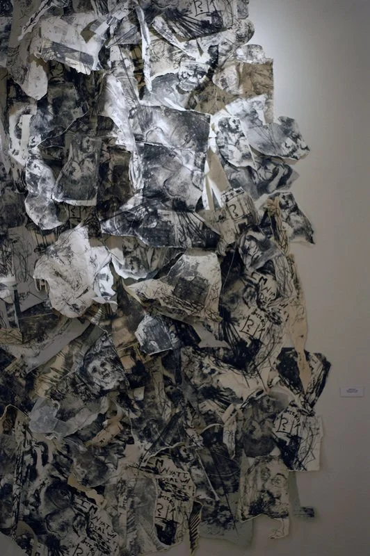 Welcome Home (VAE installation), 2009, stone lithographs and thread