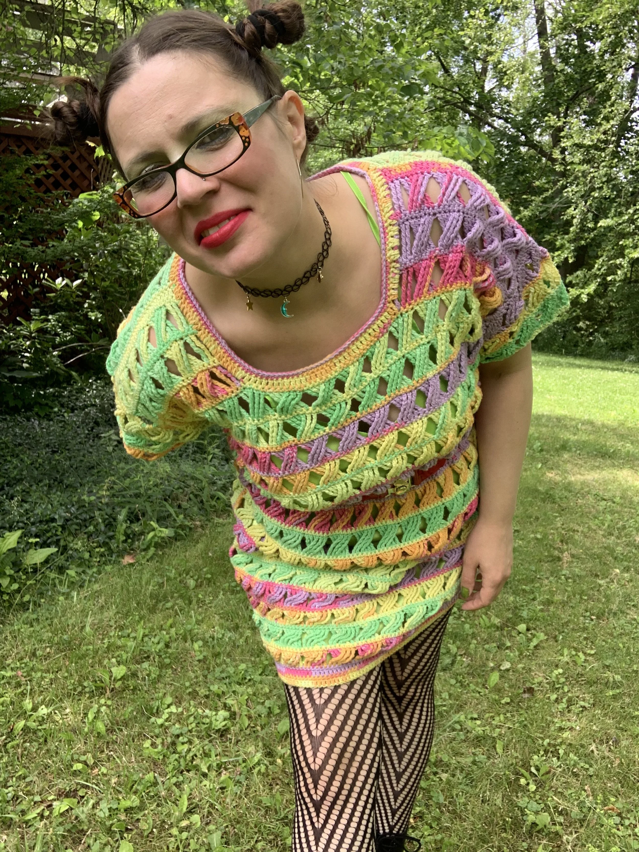 Clarissa Dress, 2023, original pattern crocheted in cotton