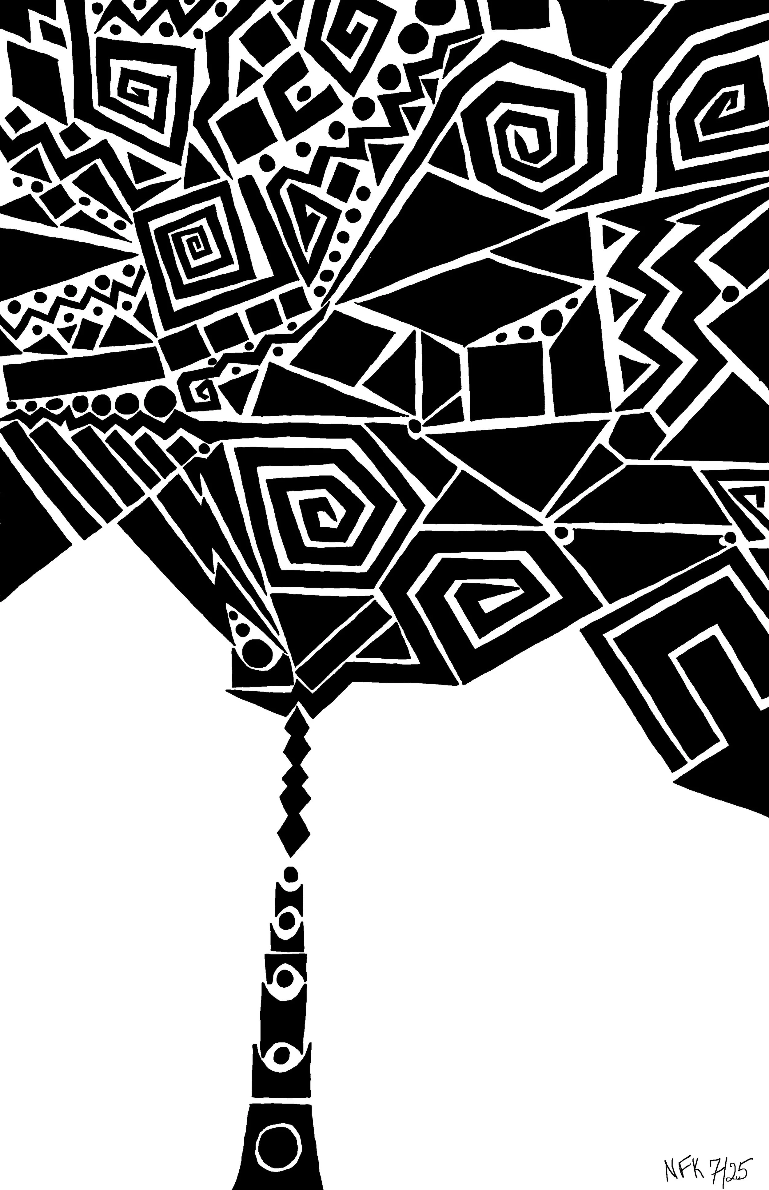 Abstract Geometric Journey, 2025, digital drawing.