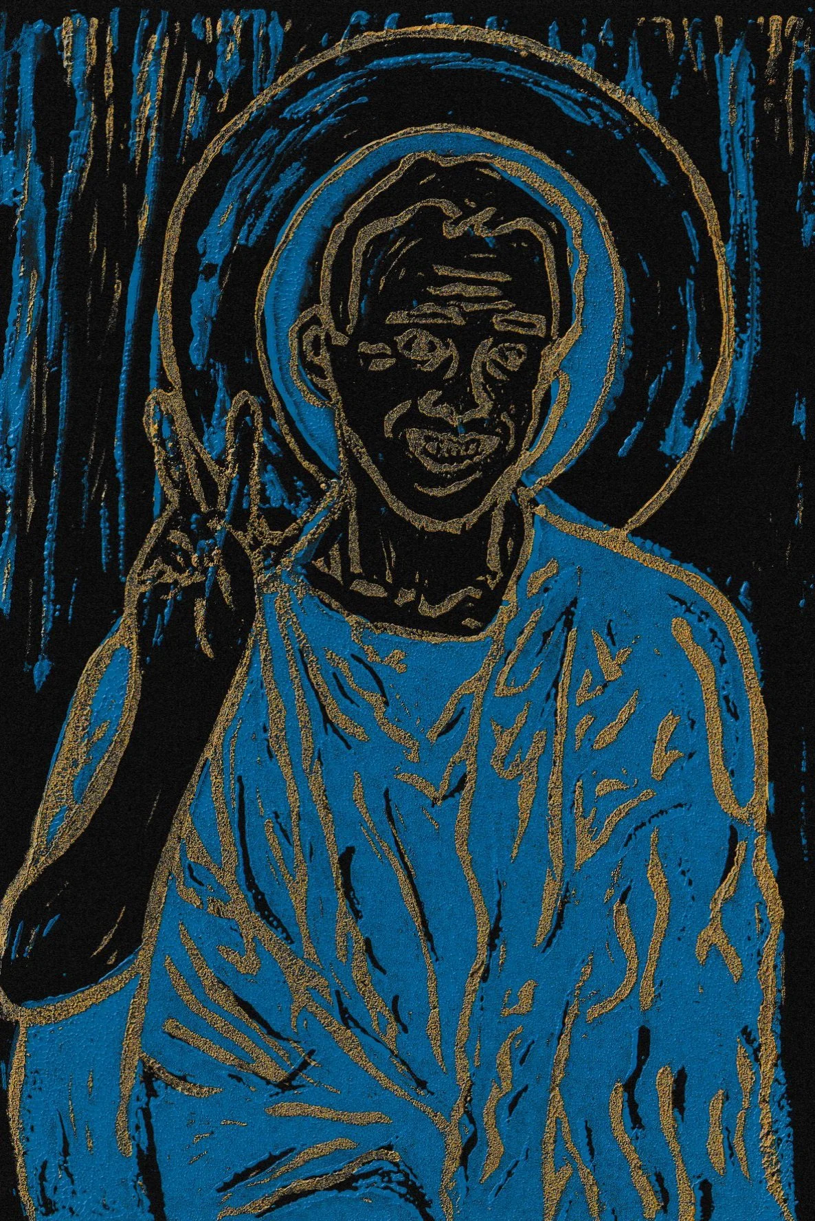 Saint Alexei II, 2024, 2 color block print