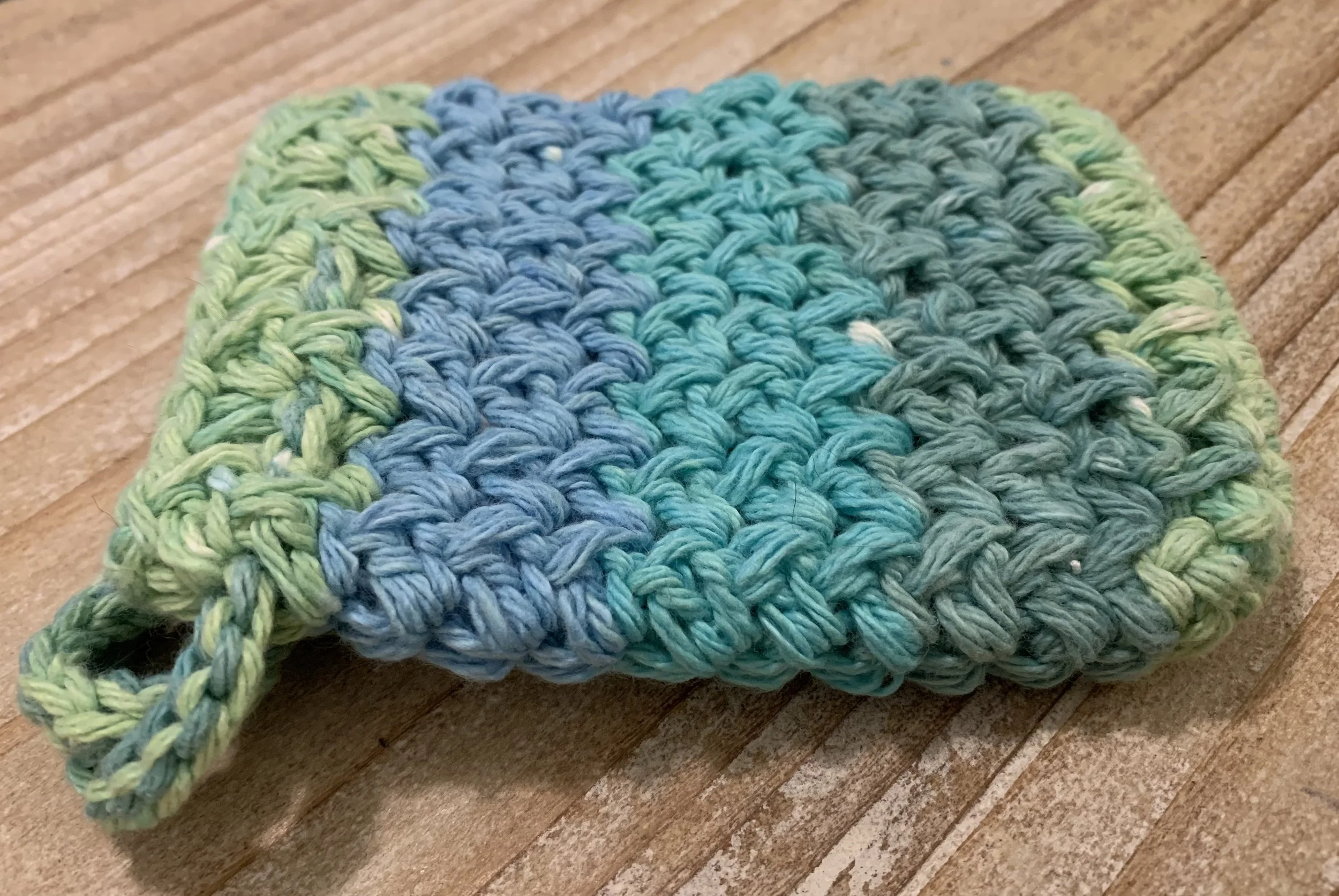 Soap Sack, 2020, crocheted in cotton