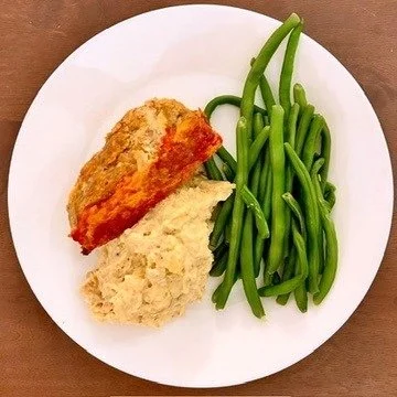 Meatloaf with Rosemary Mashed Potatoes & Haricot Vert