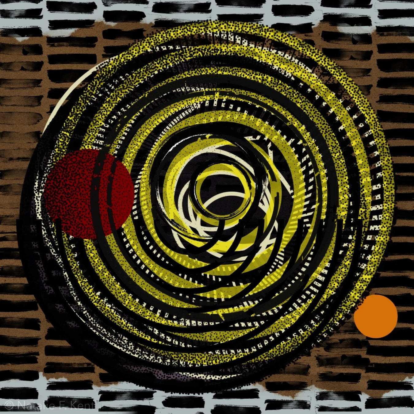 Circles Experiment (state ii), 2024, digital collage made with Adobe Express