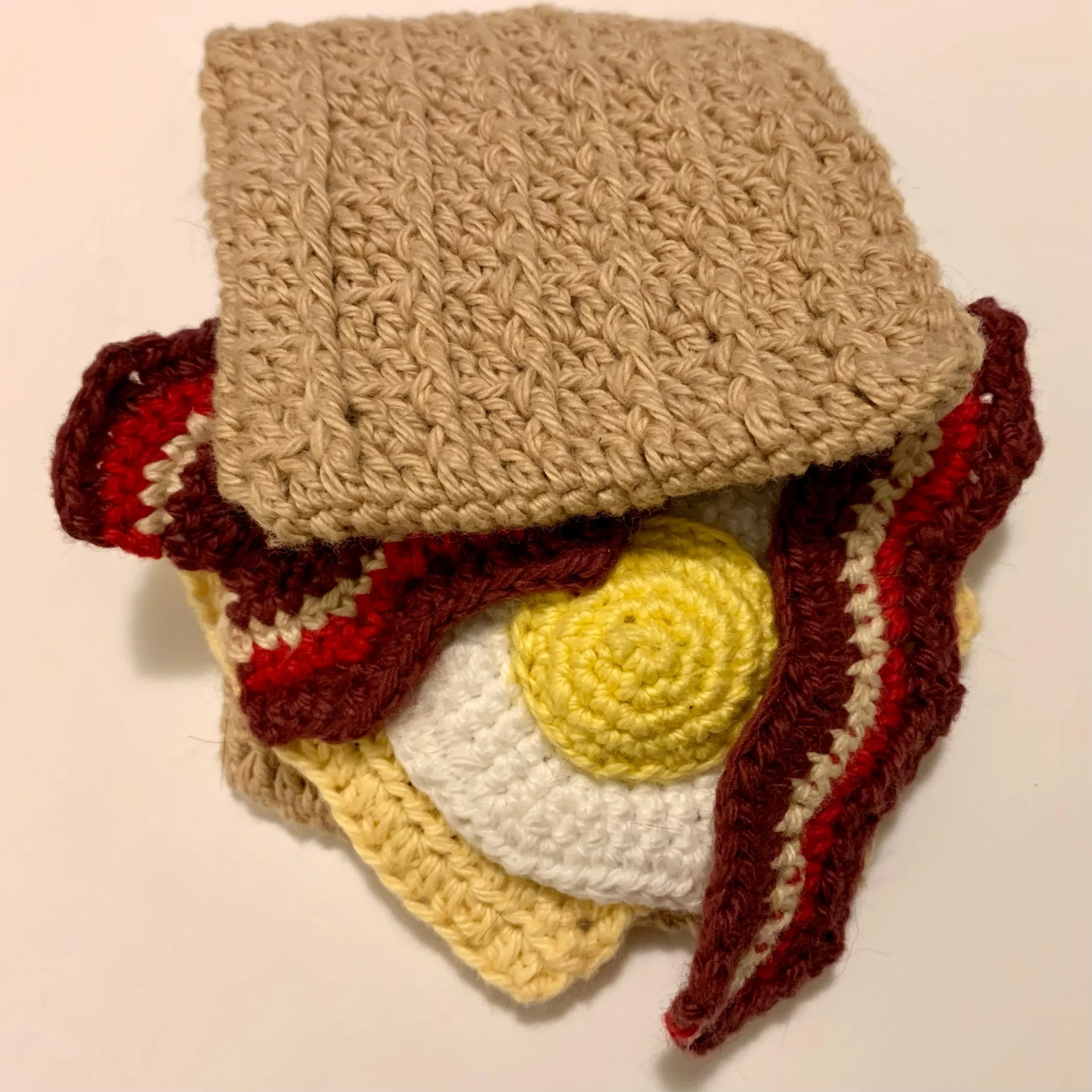 Waffle Sammy Soft Toy, 2023, original pattern crocheted in cotton.