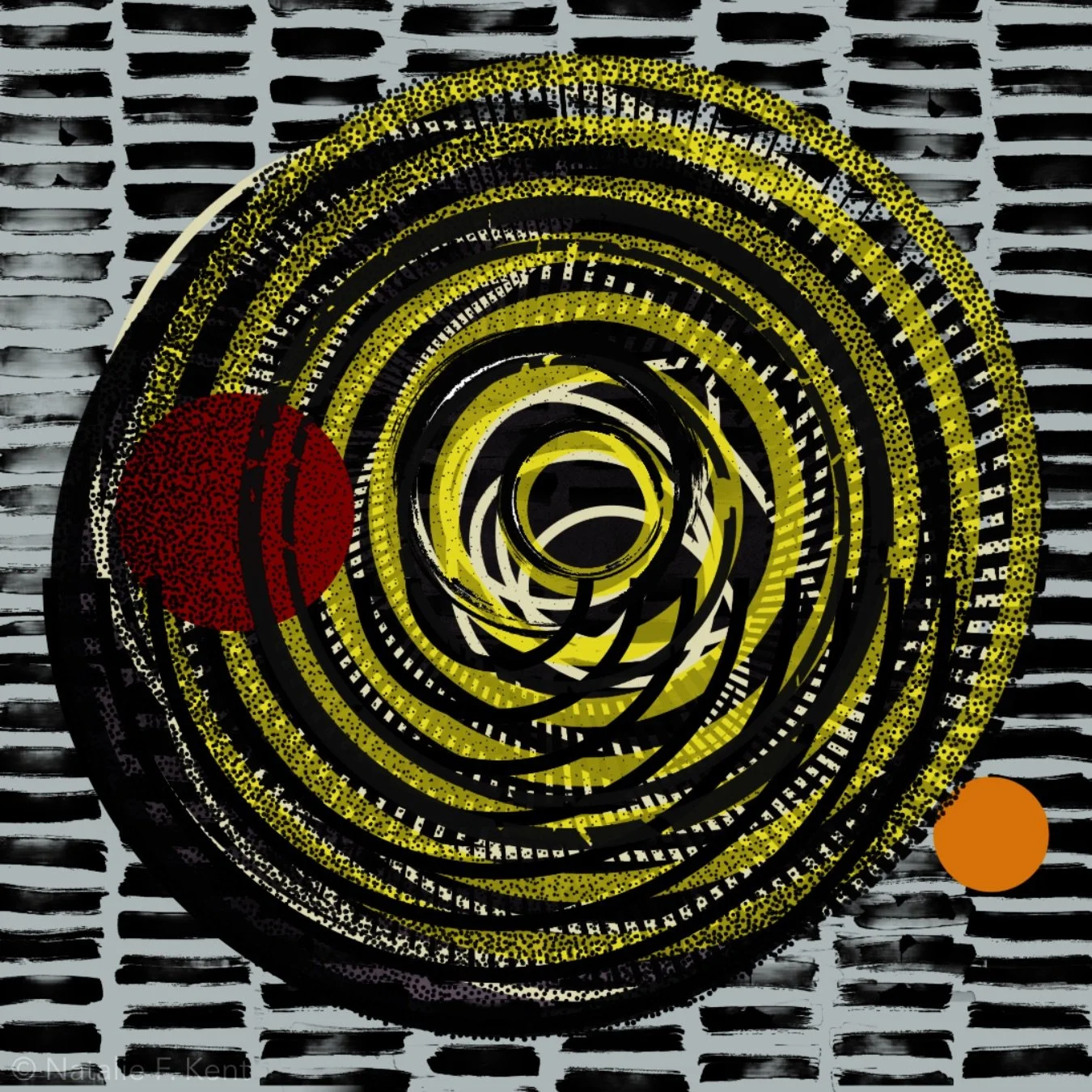 Circles Experiment (state i), 2024, digital collage made with Adobe Express