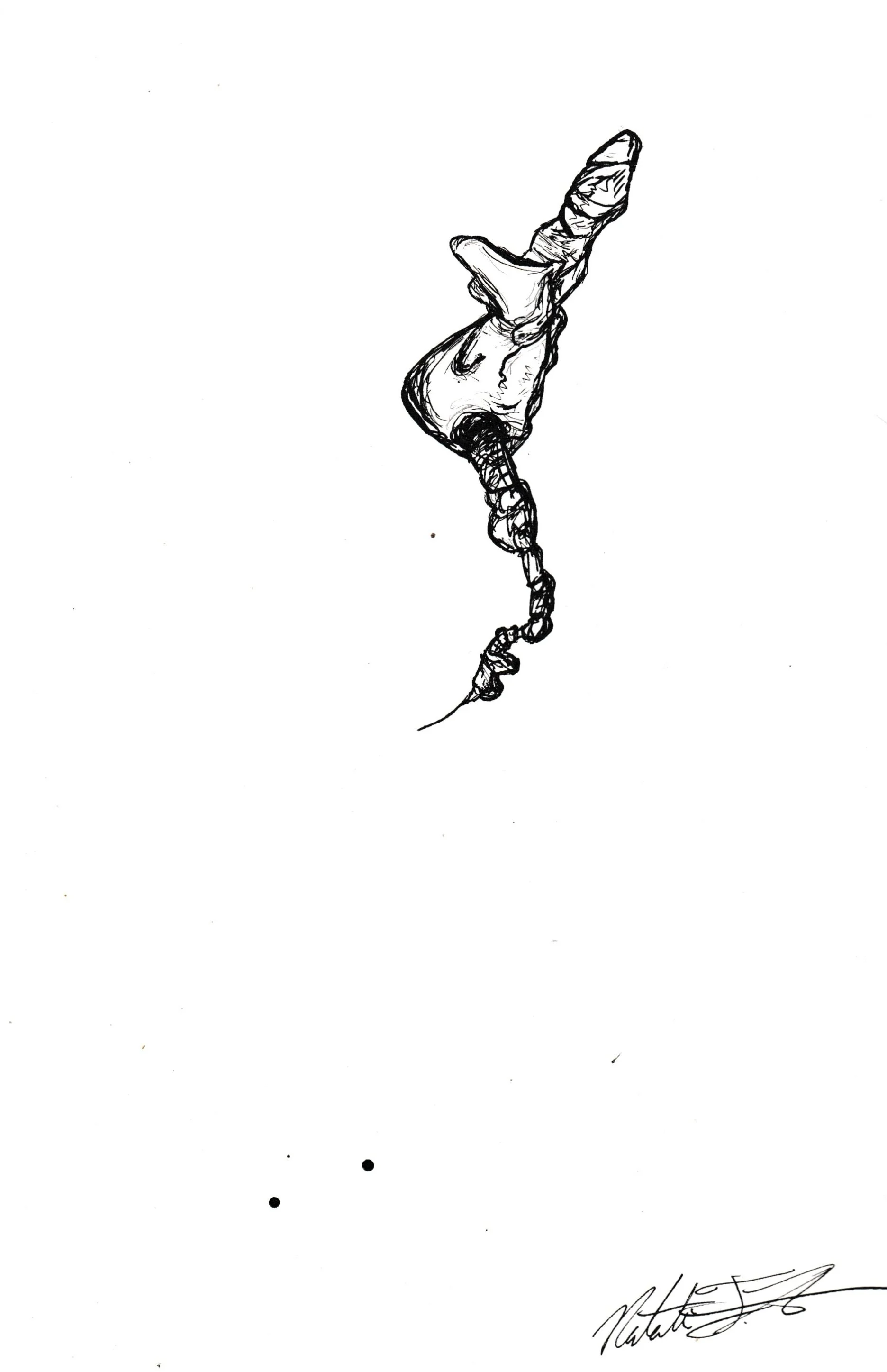 Dick for Brains, 2024, pen and ink