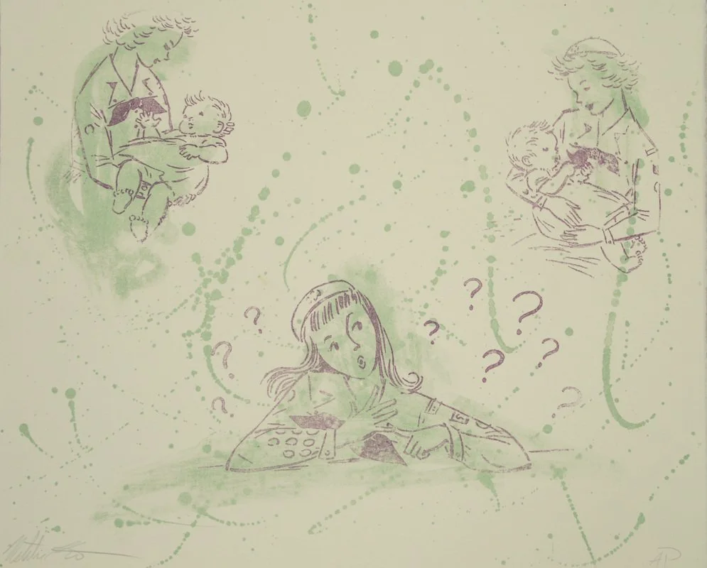 Girl Scouting, 2007, 2 color stone lithograph