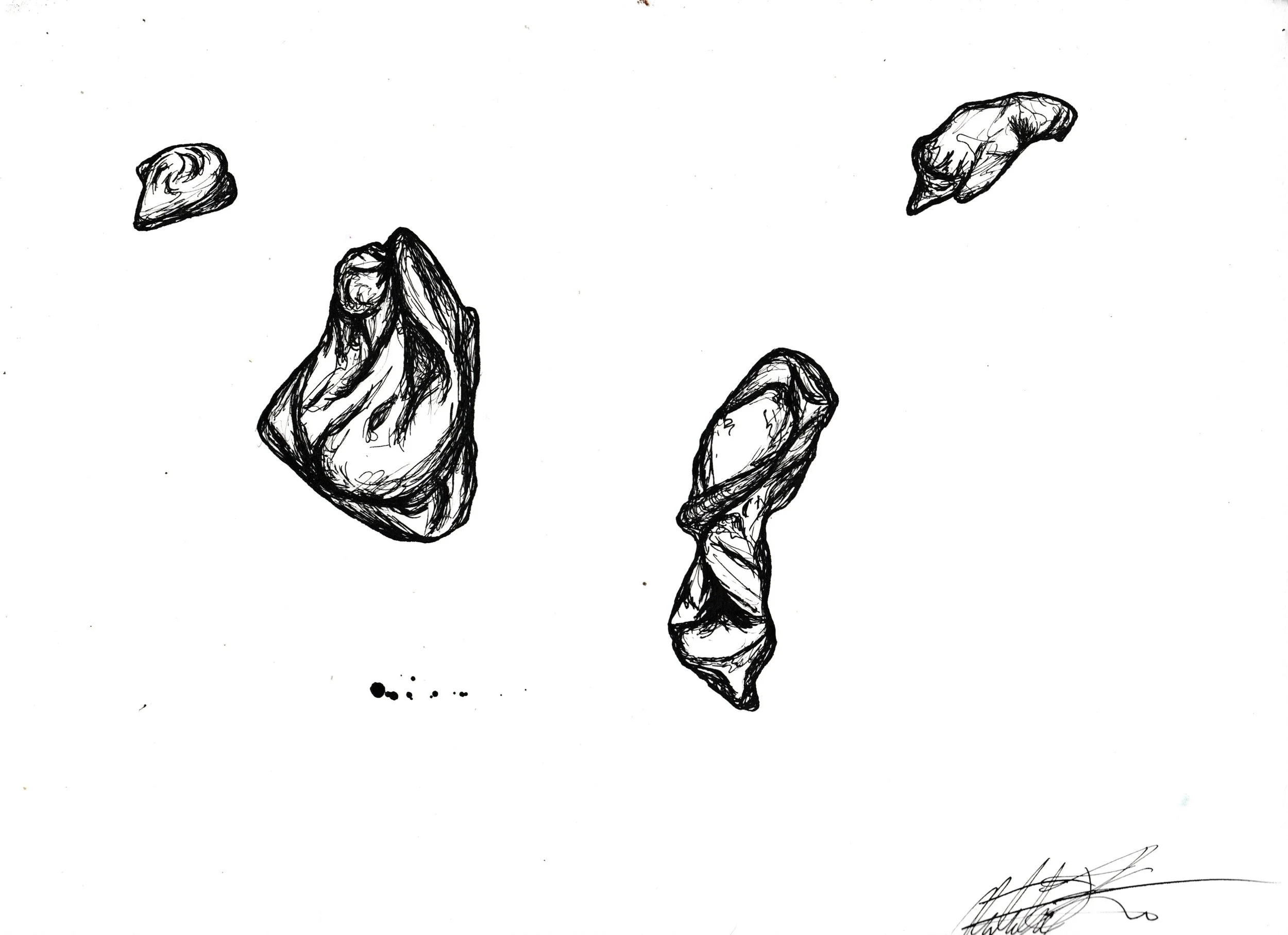 Study: Imaginary Objects, 2024, pen and ink