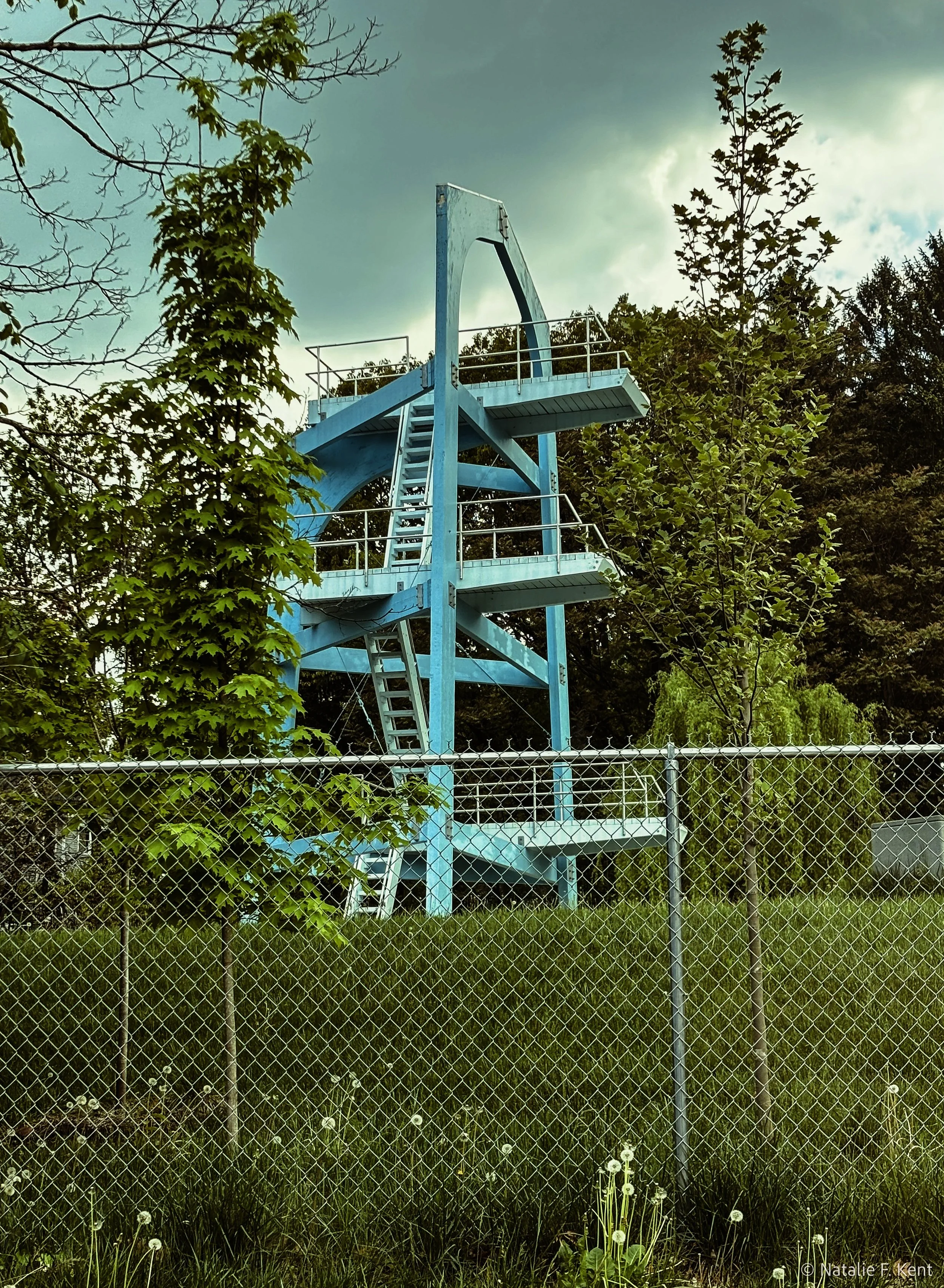 Diving Tower: color (diptych), 2025