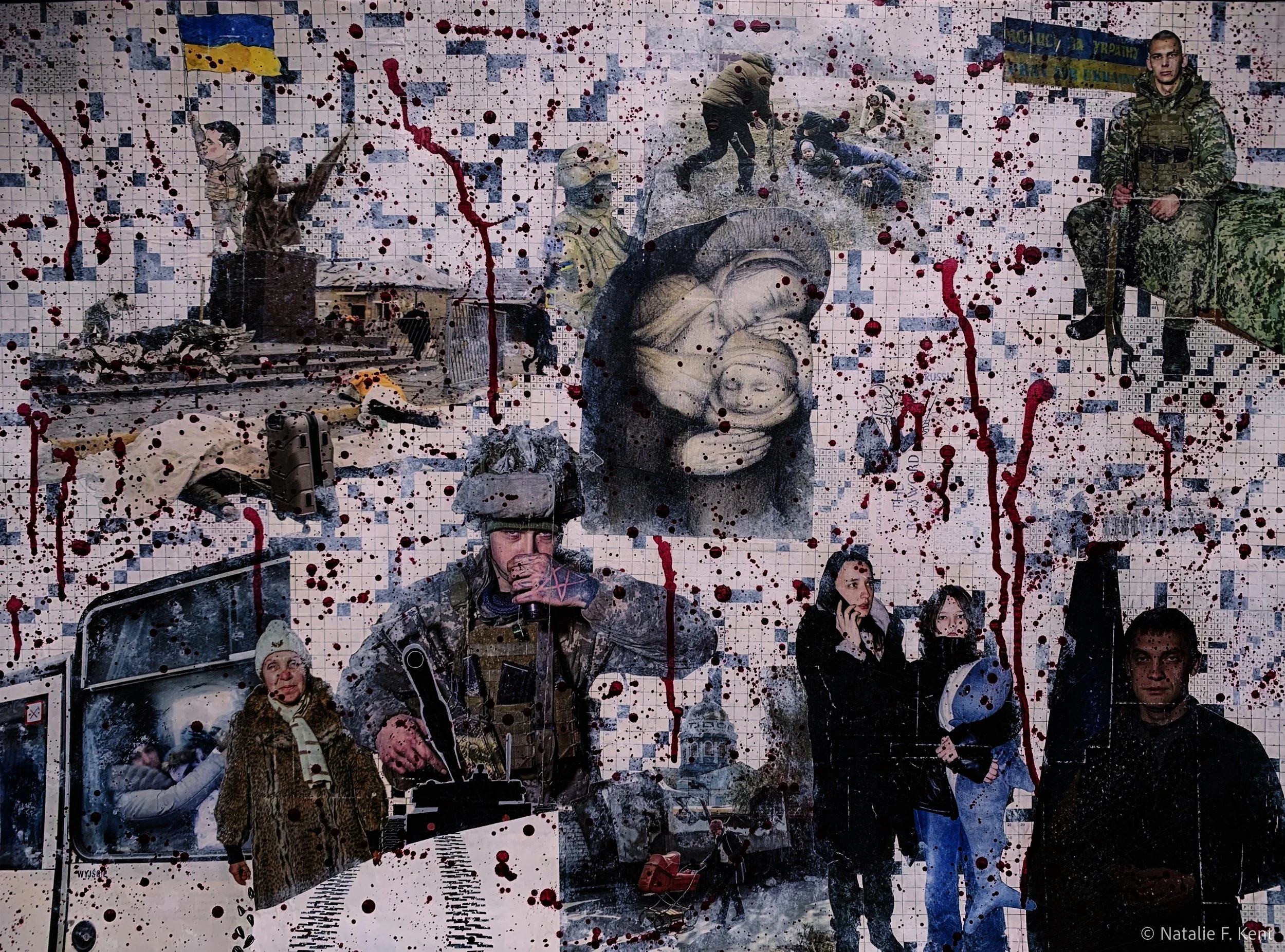 Pray for Ukraine, 2024, mixed media