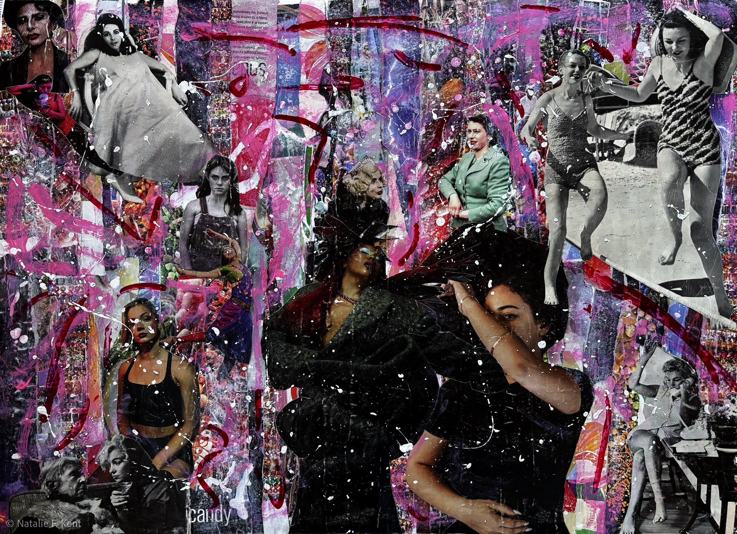 Gawd Save the Queens, 2024, mixed media