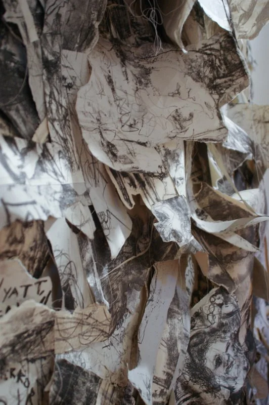 Welcome Home (VAE installation), 2009, stone lithographs and thread