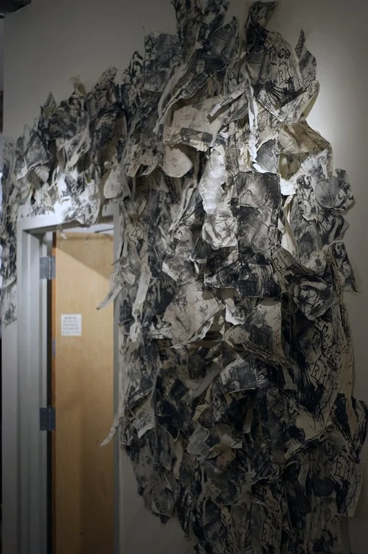 Welcome Home (VAE installation), 2009, stone lithographs and thread