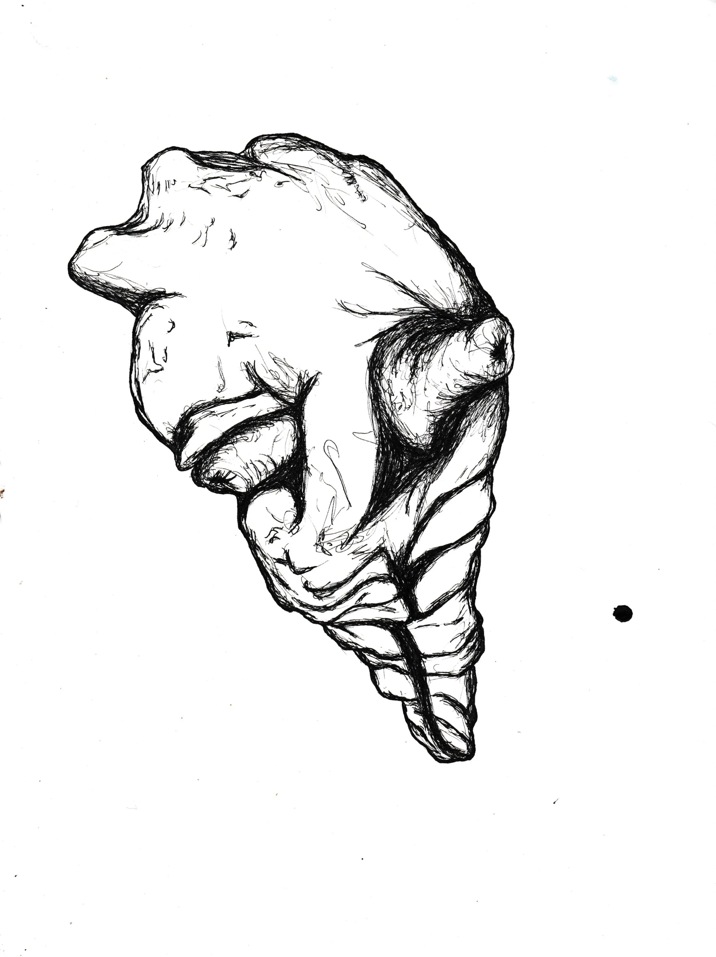 Tubercles of My Heart, 2024, pen and ink