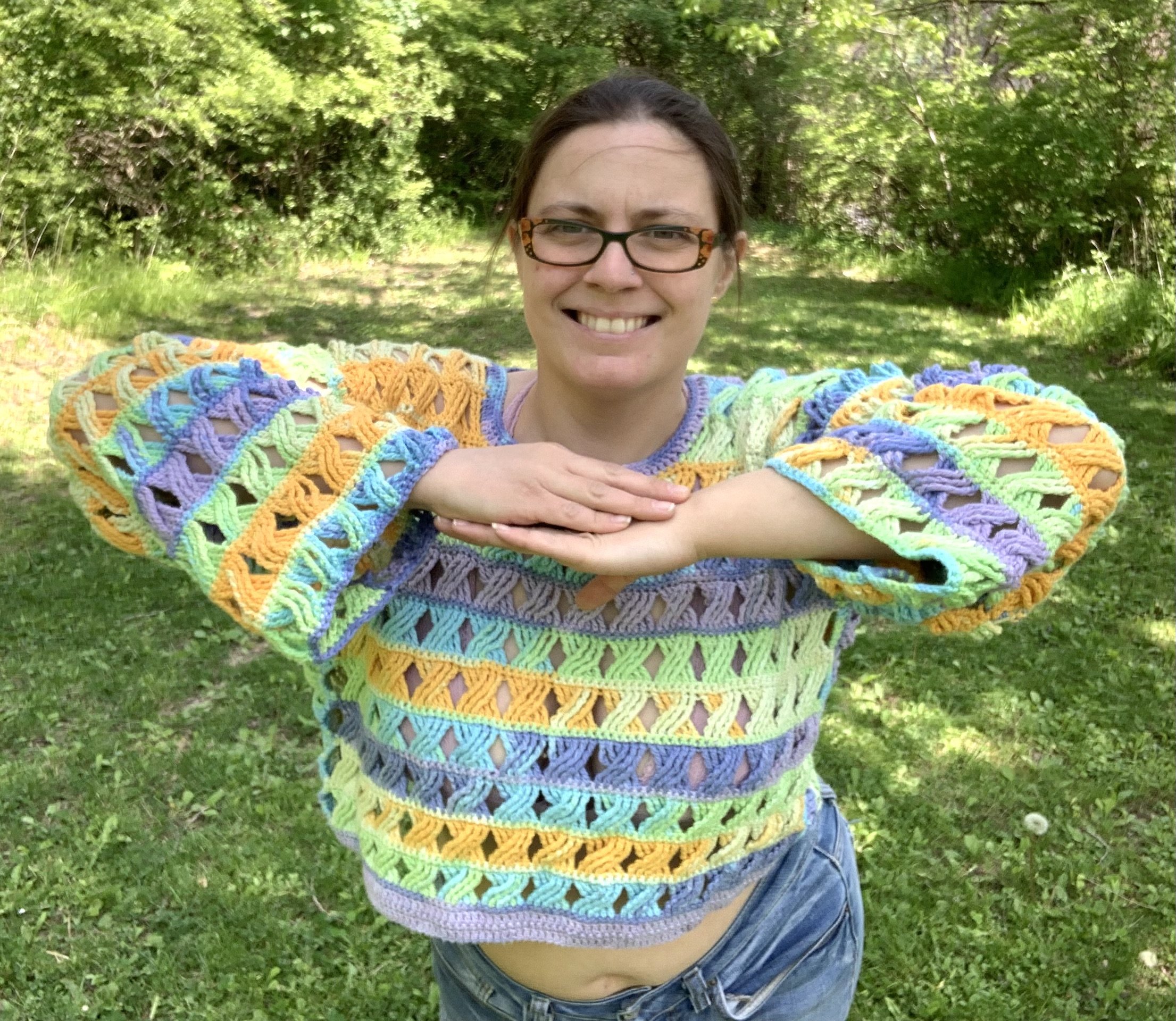 Clara Top, 2023, original Pattern crocheted in cotton.