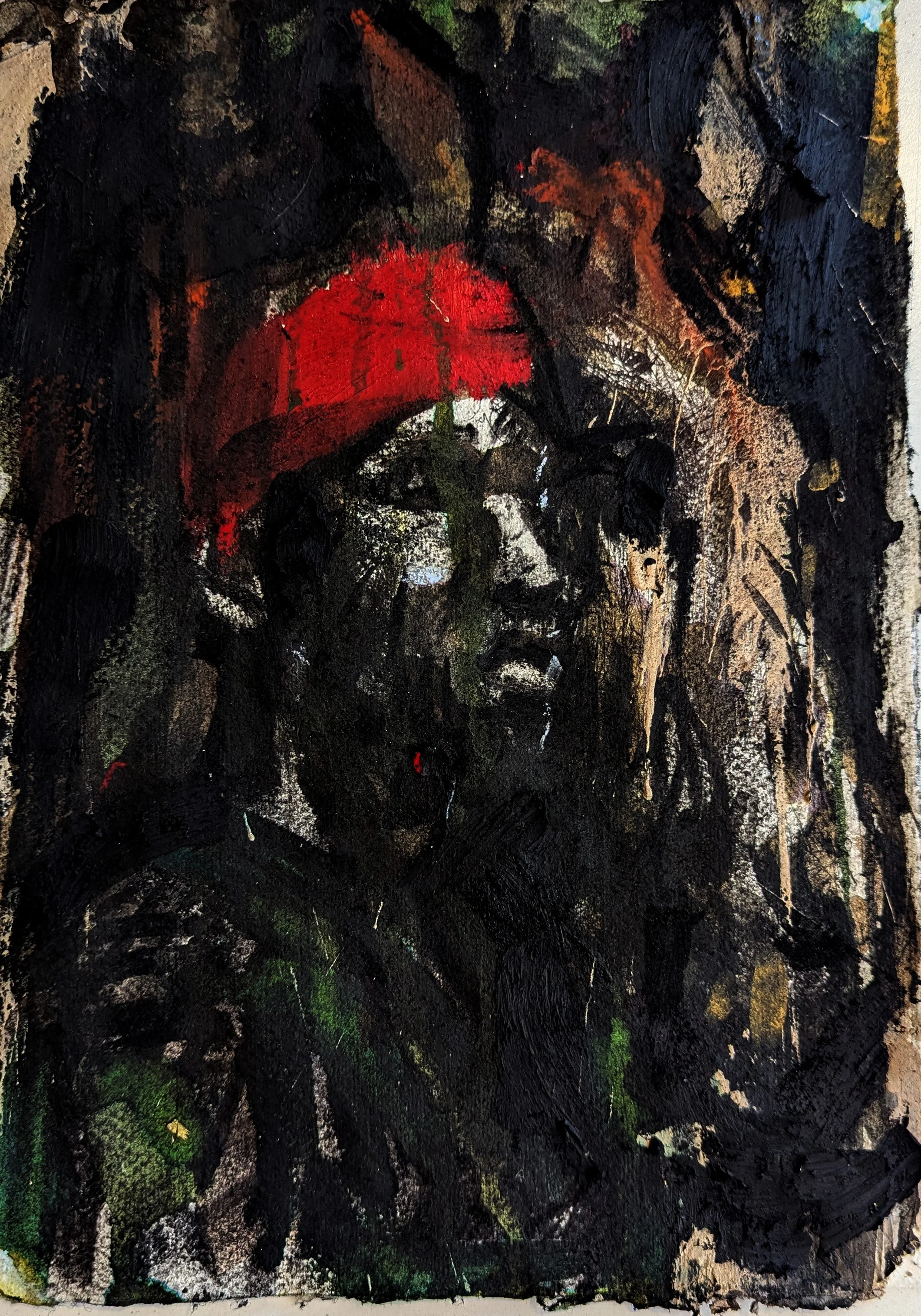 The Journey I,. 2025
Charcoal, Pastel, Clay, Oil Stick on Paper
21cm x 29cm
