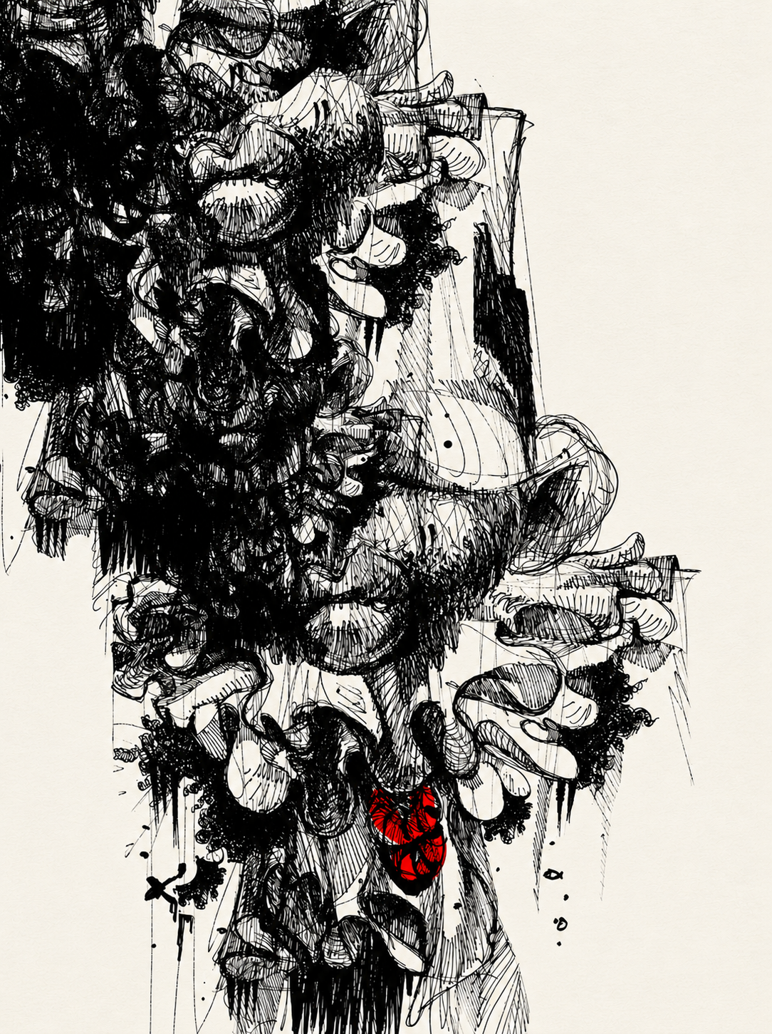 Untitled I. 2023. Charcoal & Ink on Paper. 83cm x 60cm.