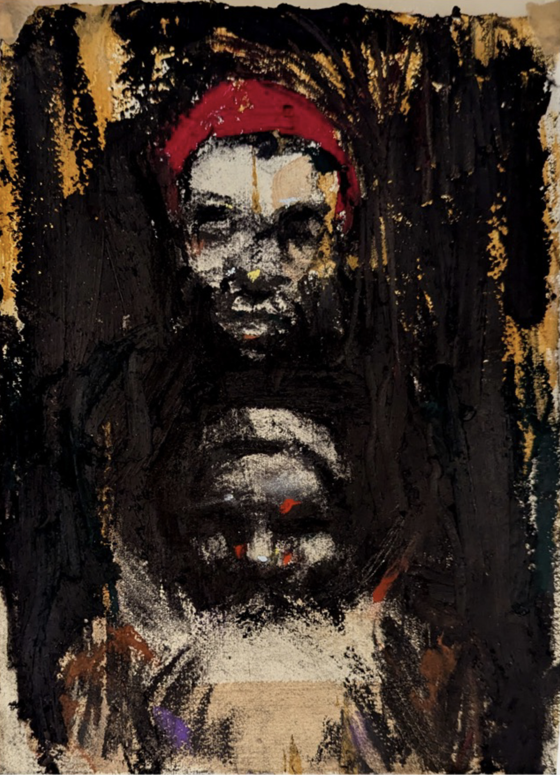 My Father with Me,. 2025
Charcoal, Pastel, Clay, Oil Stick on Paper
21cm x 29cm
