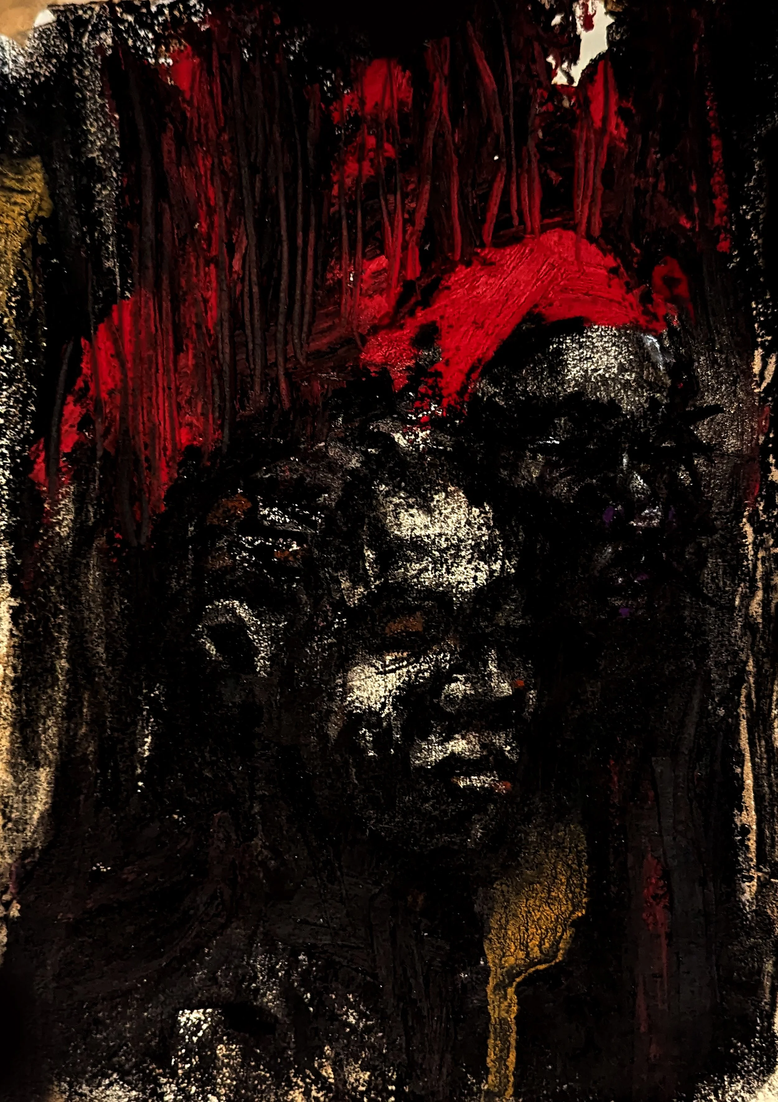 The Journey II,. 2025
Charcoal, Pastel, Clay, Oil Stick on Paper
21cm x 29cm
