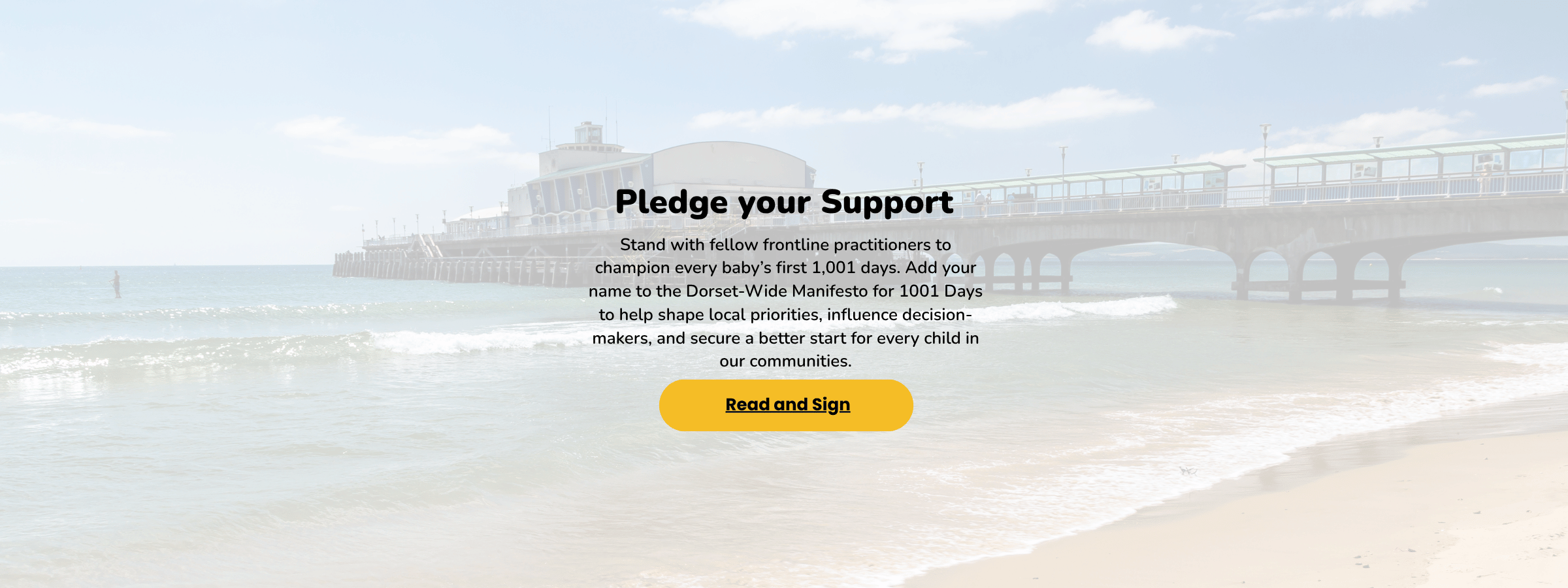 The banner invites frontline practitioners to add their name and help shape local priorities that place babies and early relationships at the heart of decision-making in Dorset