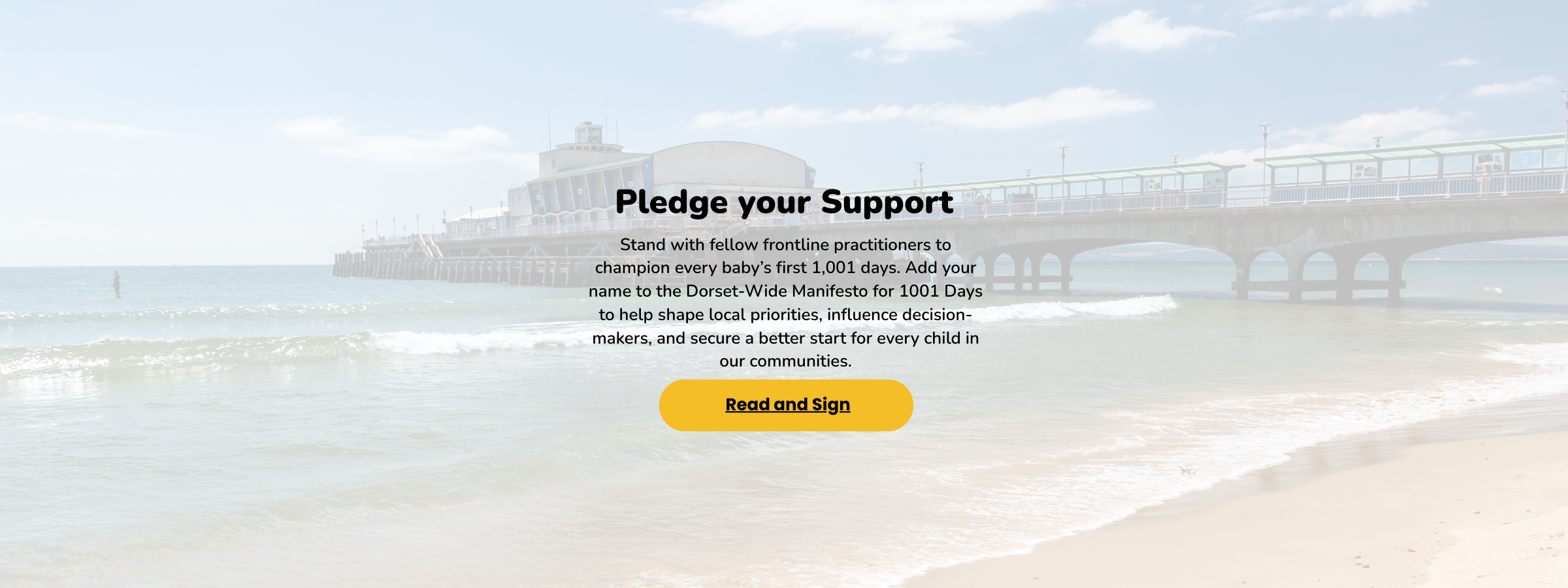 The banner invites frontline practitioners to add their name and help shape local priorities that place babies and early relationships at the heart of decision-making in Dorset