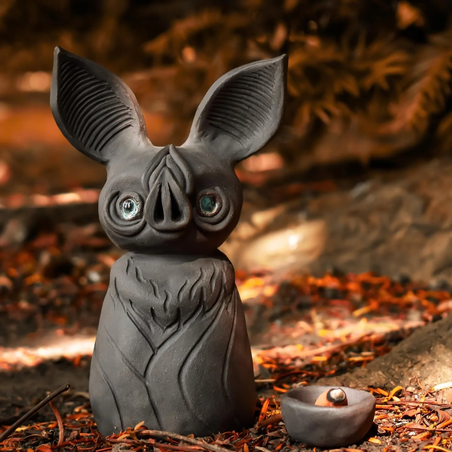 Too cute 😭🦇 another little bat sculpture I made, he&rsquo;s an incense holder and smoke comes out of his nose 💨 if you wanna adopt this lil baby head over to my Etsy! Link in bio! 🔥

#incenseholder #ceramicincenseholder #batlovers #incenseburner 