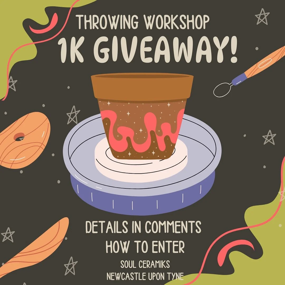 ✨🎉 1K GIVEAWAY! 🎉✨
We&rsquo;ve hit 1,000 followers and I&rsquo;m feeling all the love 🥹🖤
So&hellip; I&rsquo;m giving you and a friend the chance to come and get muddy in my studio! 🪣🎨
You&rsquo;ll each hop on the pottery wheel, throw your own p
