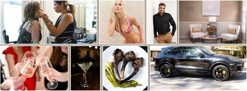 montage photo of different columbia businesses from restaurant images to hair and makeup content photography and auto sales and headshots