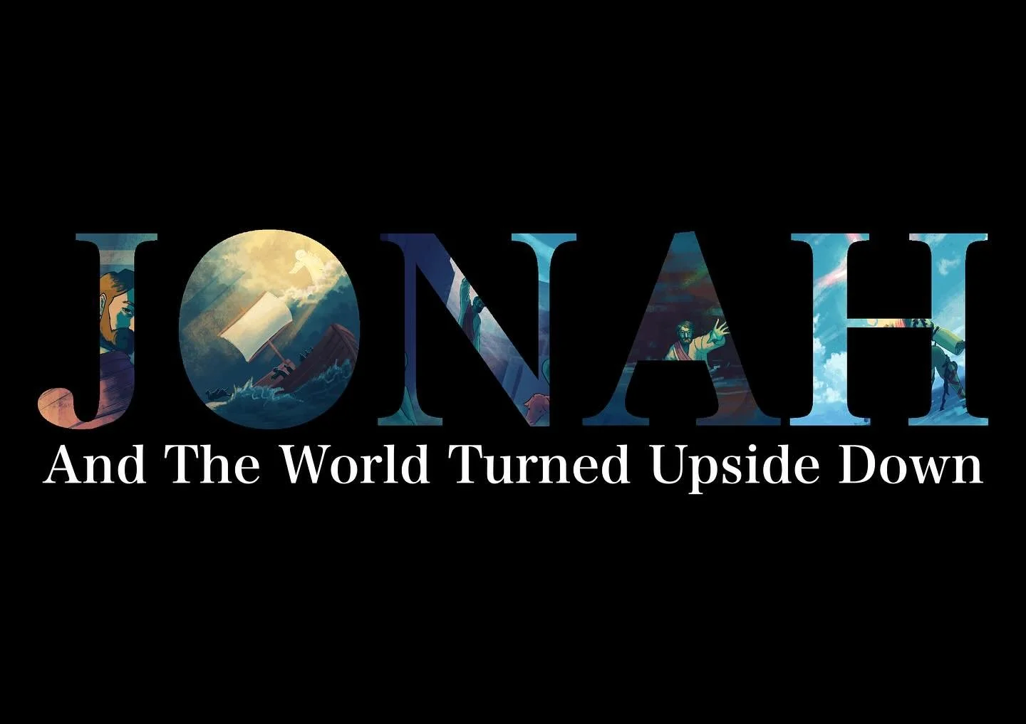 Jonah and the World Turned Upside Down 

A few months ago, I attended a weekend away hosted by a church, where they preached on the story of Jonah. I found the set of sermons gripping, and so I decided to make a short set of sequential images depicti