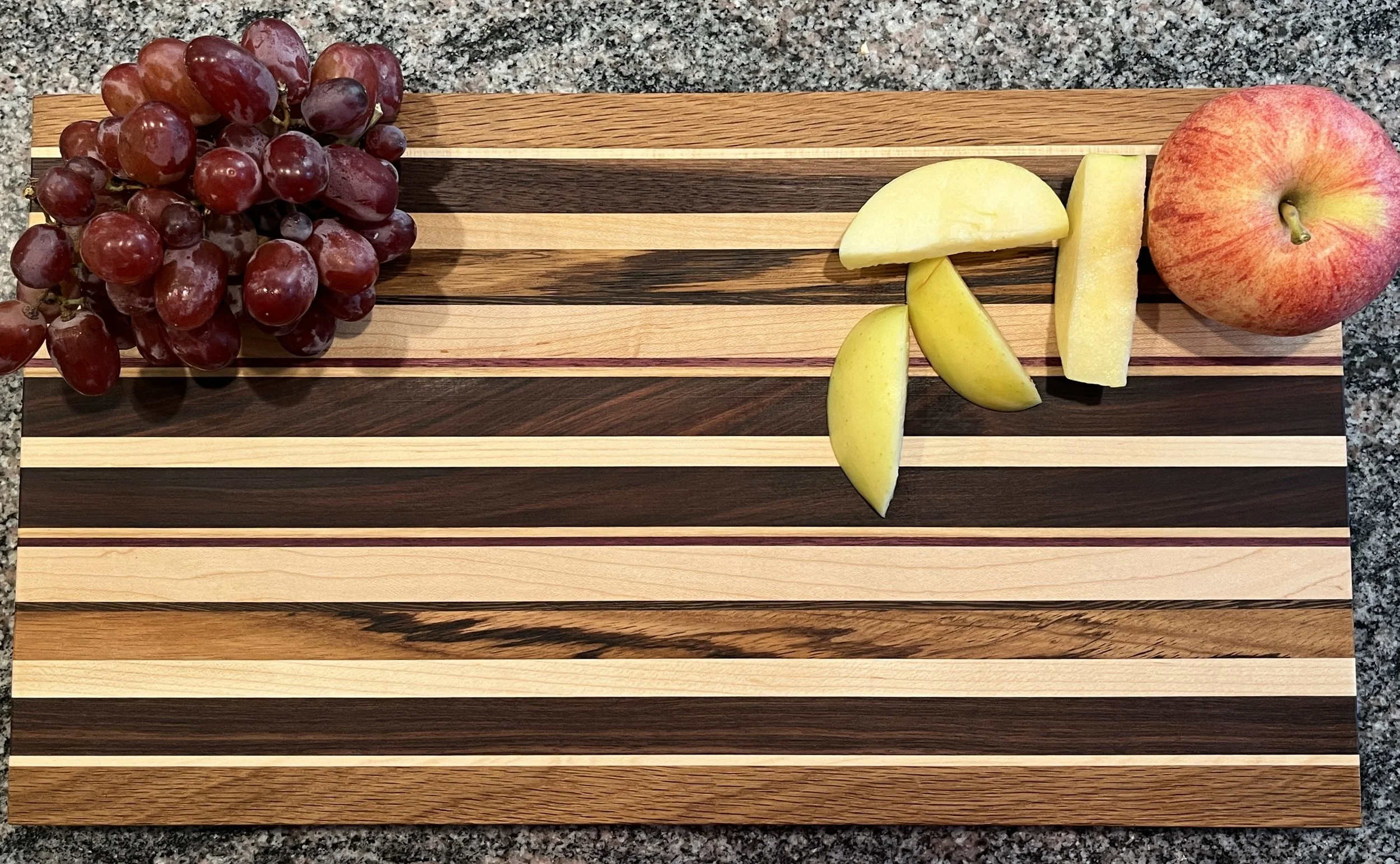 Edge Grain Serving Board - Maple, Morado, Oak, Purpleheart