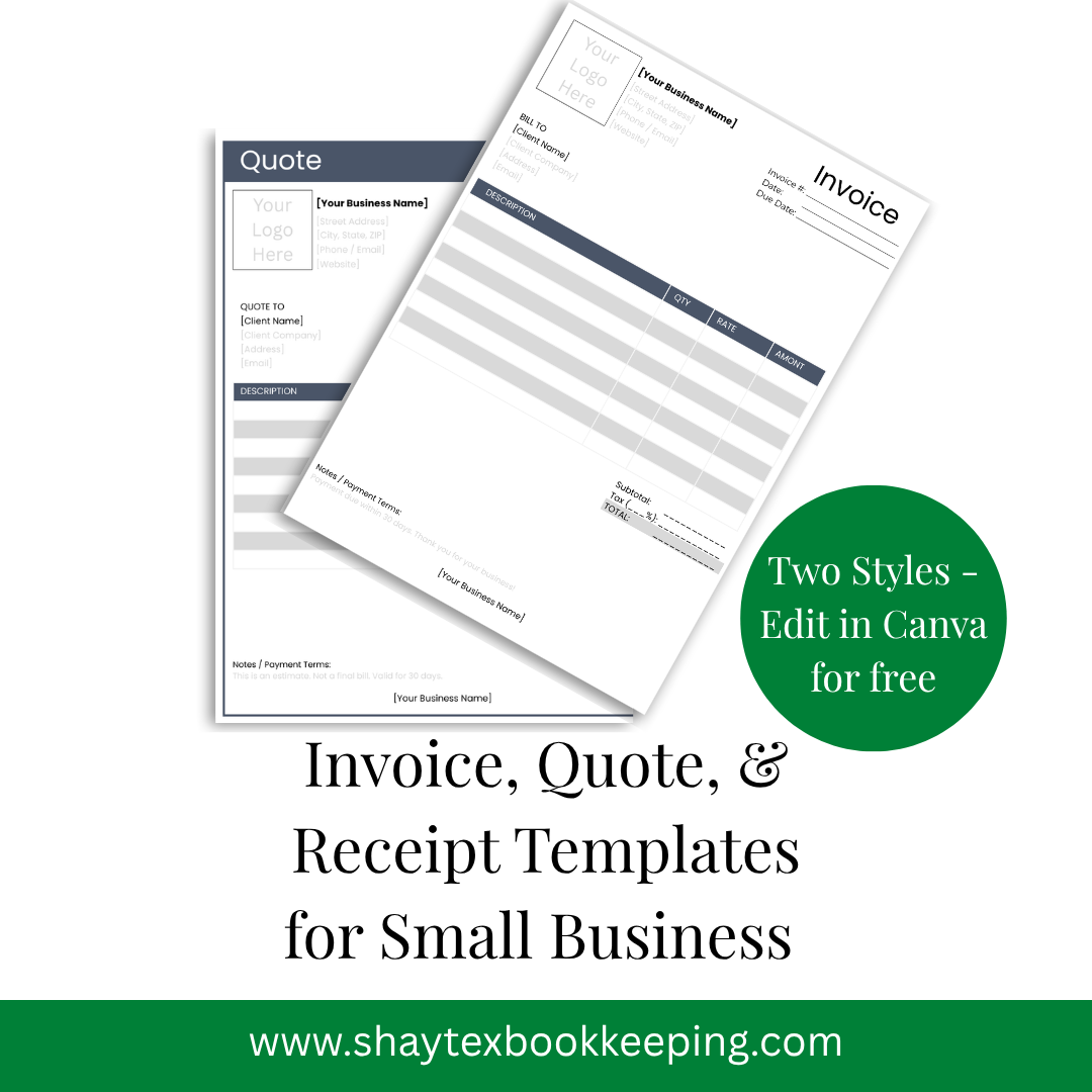 Editable Invoice Template Kit — Invoice, Quote & Receipt for Small Business (Canva)
