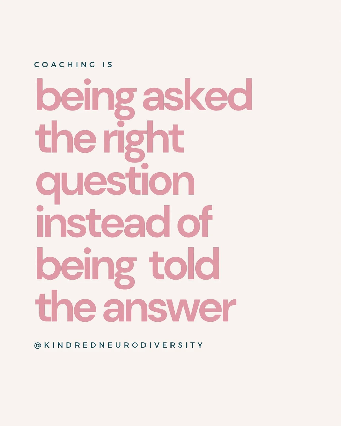 There is so much powerful stuff that happens in coaching relationships, and so much of it comes from being asked the right question instead of being told the answer.

If you&rsquo;d like to chat about how coaching can help you, comment CHAT and I&rsq