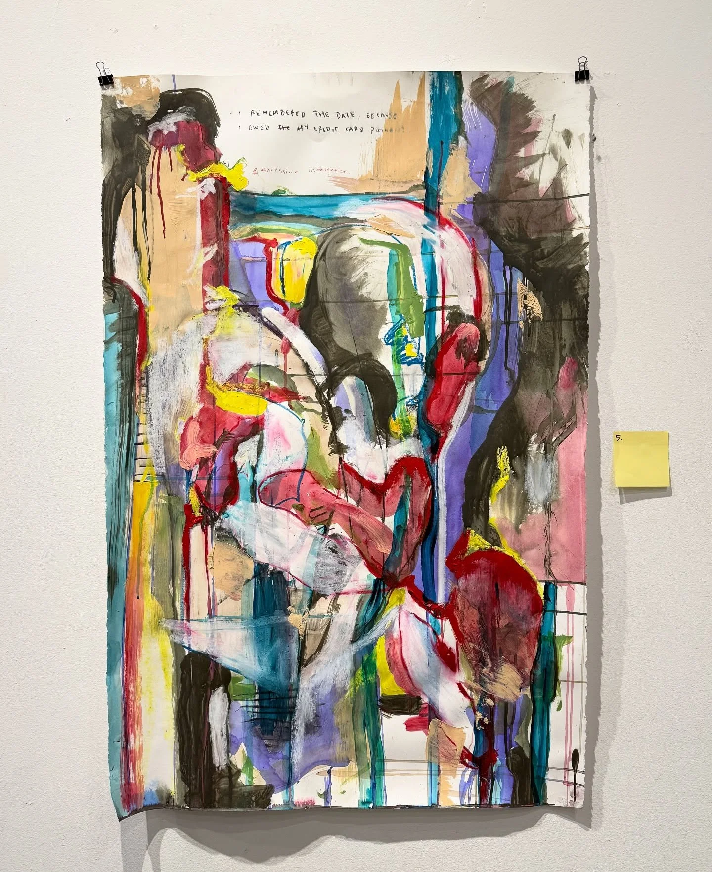 One of the pieces available for purchase in our current exhibition! 

&ldquo;Excessive Indulgence&rdquo; by The FRANKENARTIST
Mixed Media on Paper
39x26&rdquo; 
$620

Prints available upon request.
📩 DM to inquire

#originalartworkforsale #collabora
