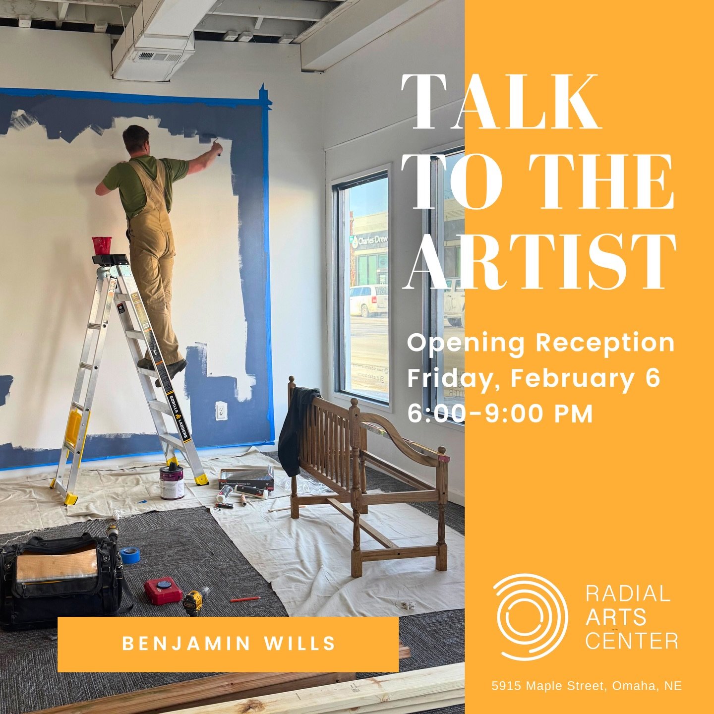 MEET THE ARTIST 📣 Benjamin Wills tonight during February First Friday and experience his latest exhibition and installation &ldquo;Neighborhood&rdquo; 🏠 

Opening Reception:
🗓️ Friday, February 6th
🕐 6:00-9:00 PM

In this new body of work, Wills 