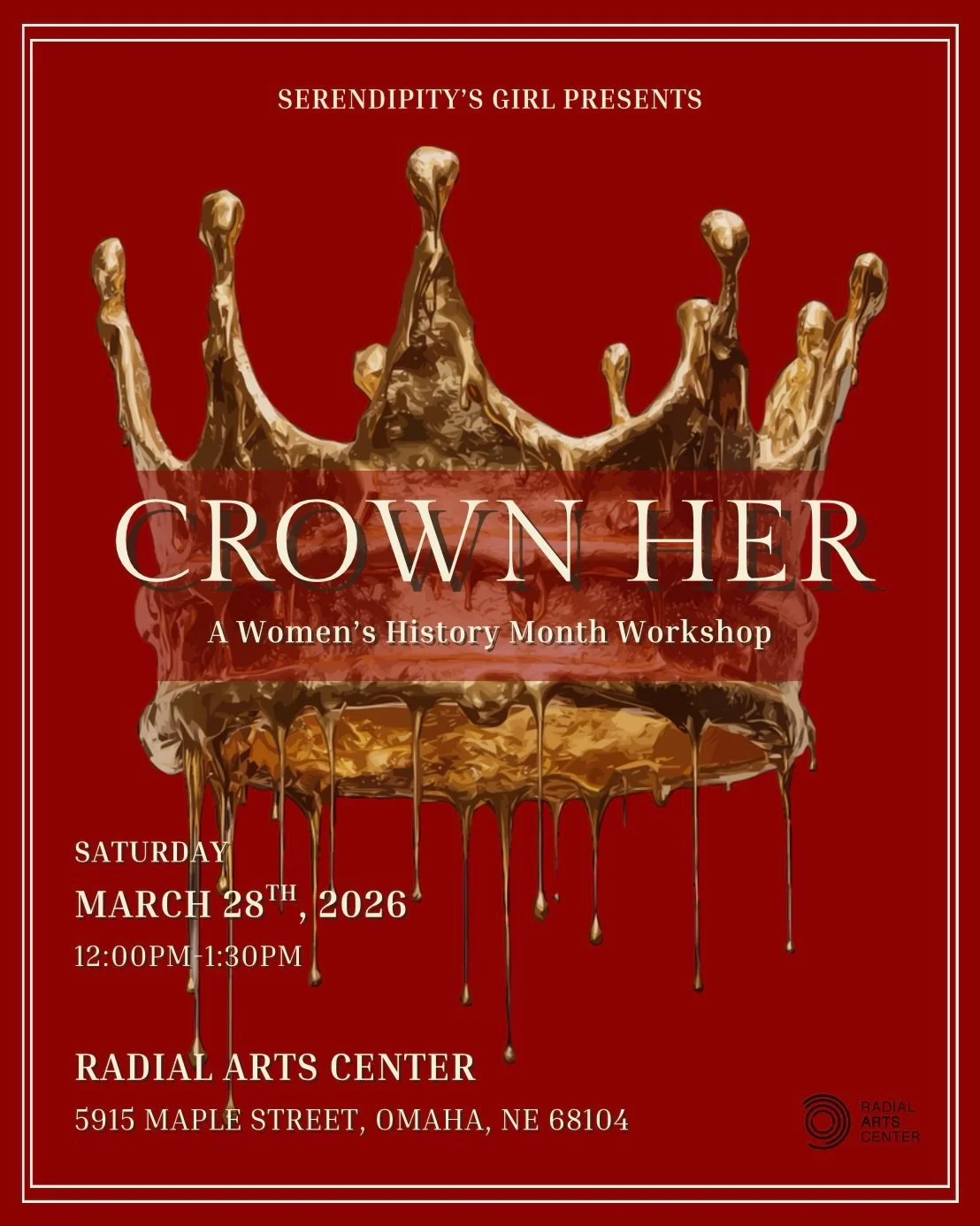 Join us Saturday, March 28th for an empowering, hands-on art experience at Radial Arts Center! &ldquo;CROWN HER&rdquo; is a workshop honoring Women&rsquo;s History Month, presented by Serendipity&rsquo;s Girl @serendipitys.girl - Participants will de