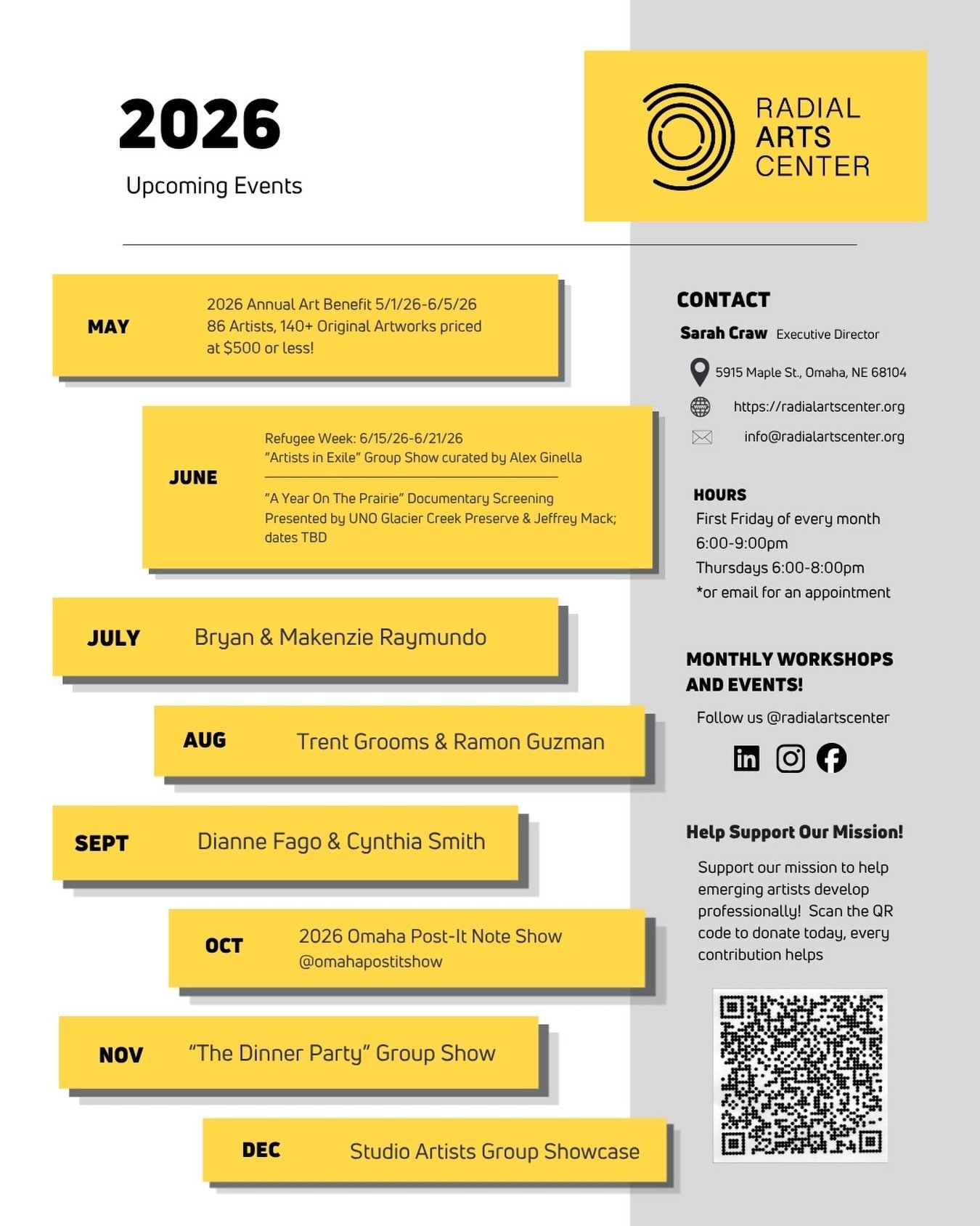 We have many amazing shows coming up this year! 
&bull;
#localarts #omahane #nonprofitarts #localartgallery #omahaart