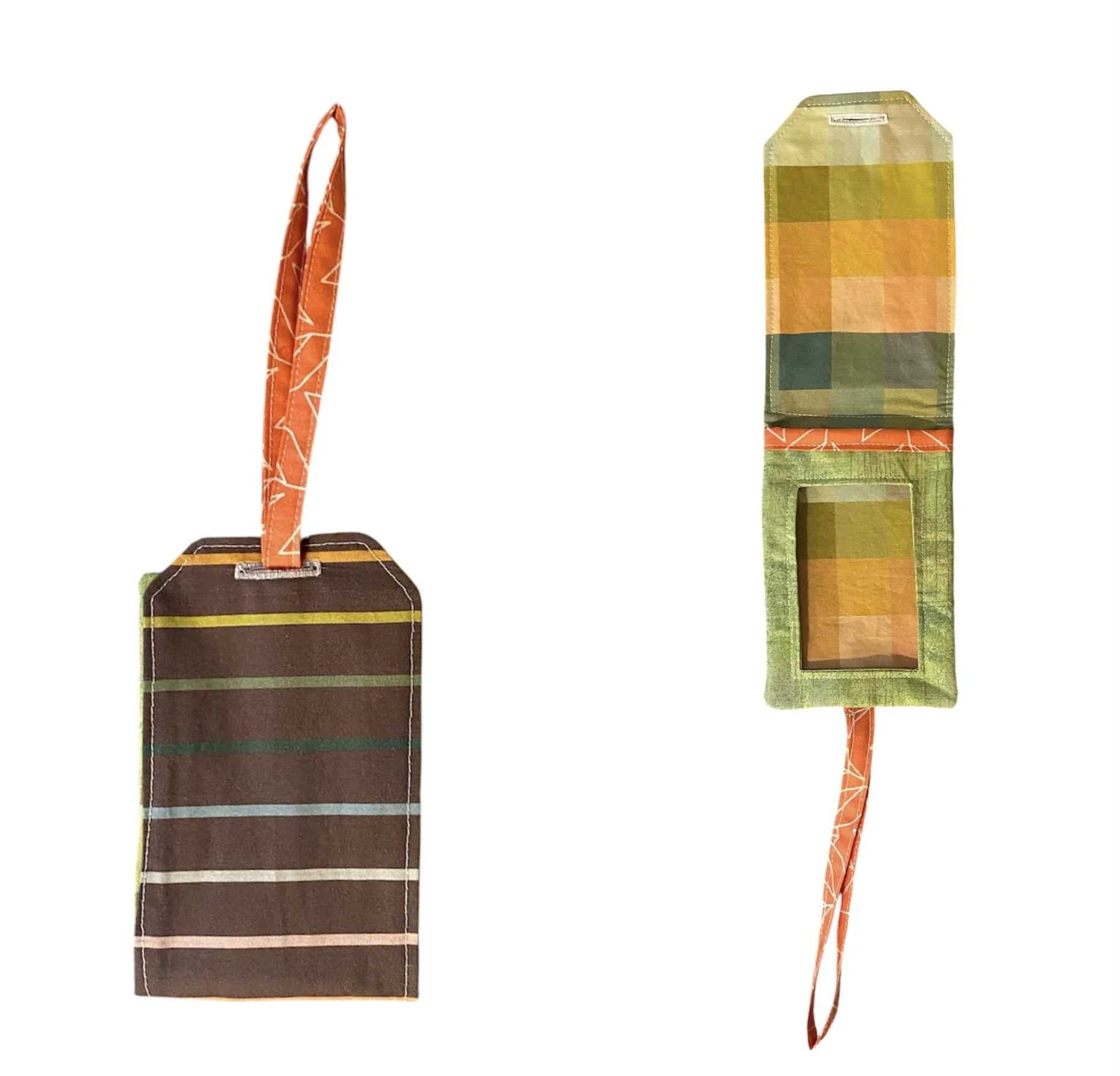 Brown Stripe Luggage Tag