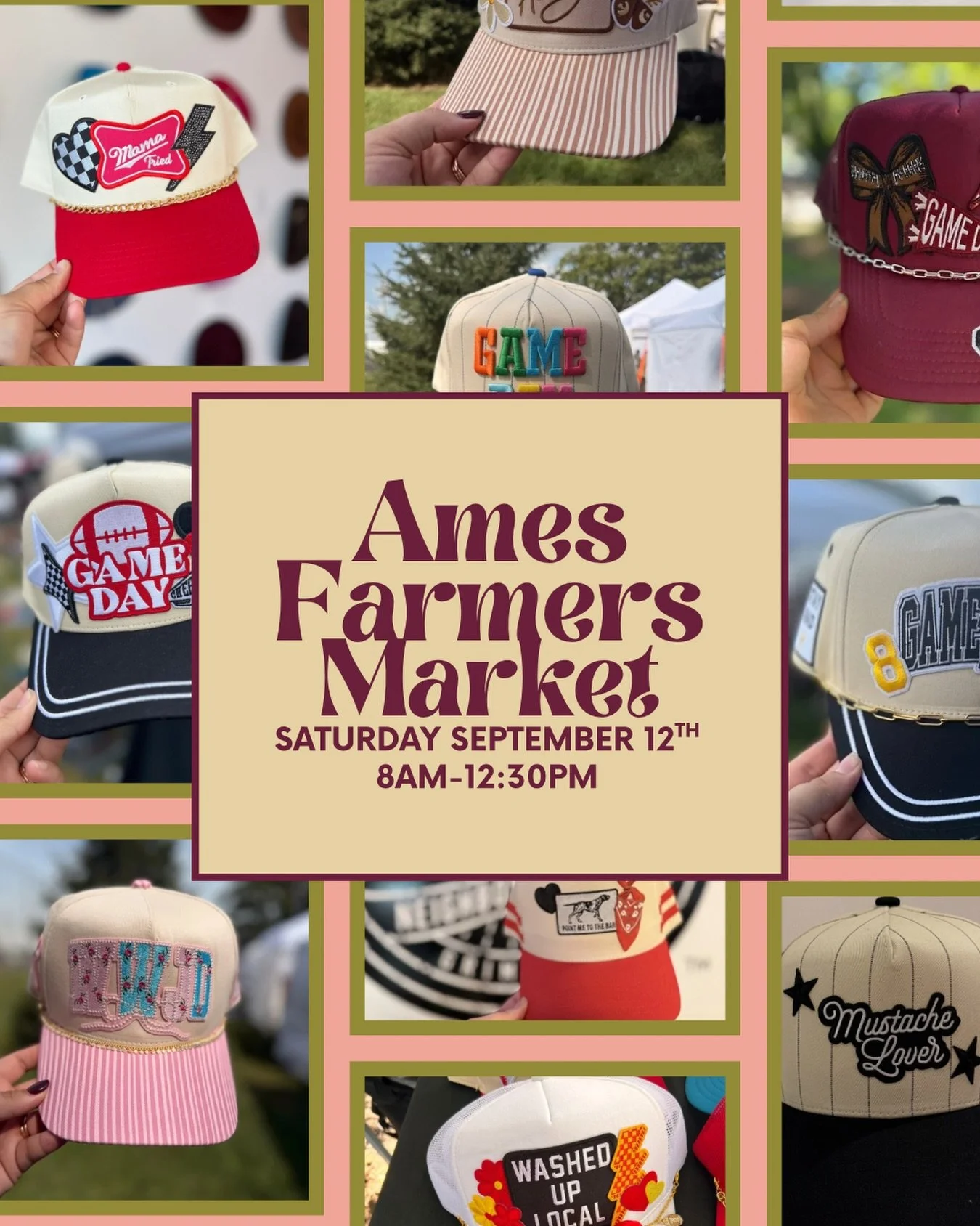 Next place you&rsquo;ll find us is the Ames Farmers Market this Saturday from 8am-12:30pm! Come make a gameday hat before your watch party! 🏈🍂