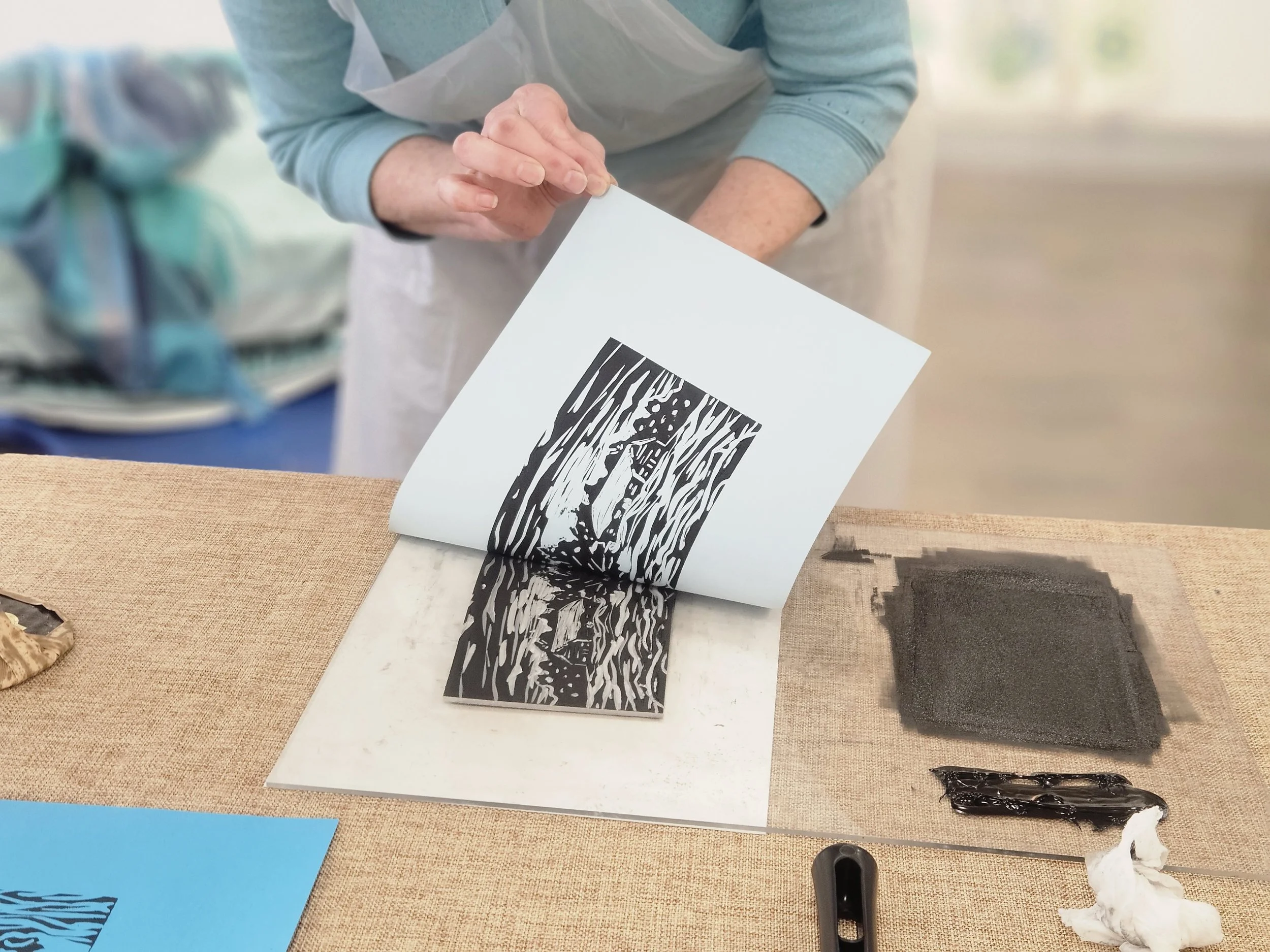 Lino Printing Class for beginners in London Kingston
