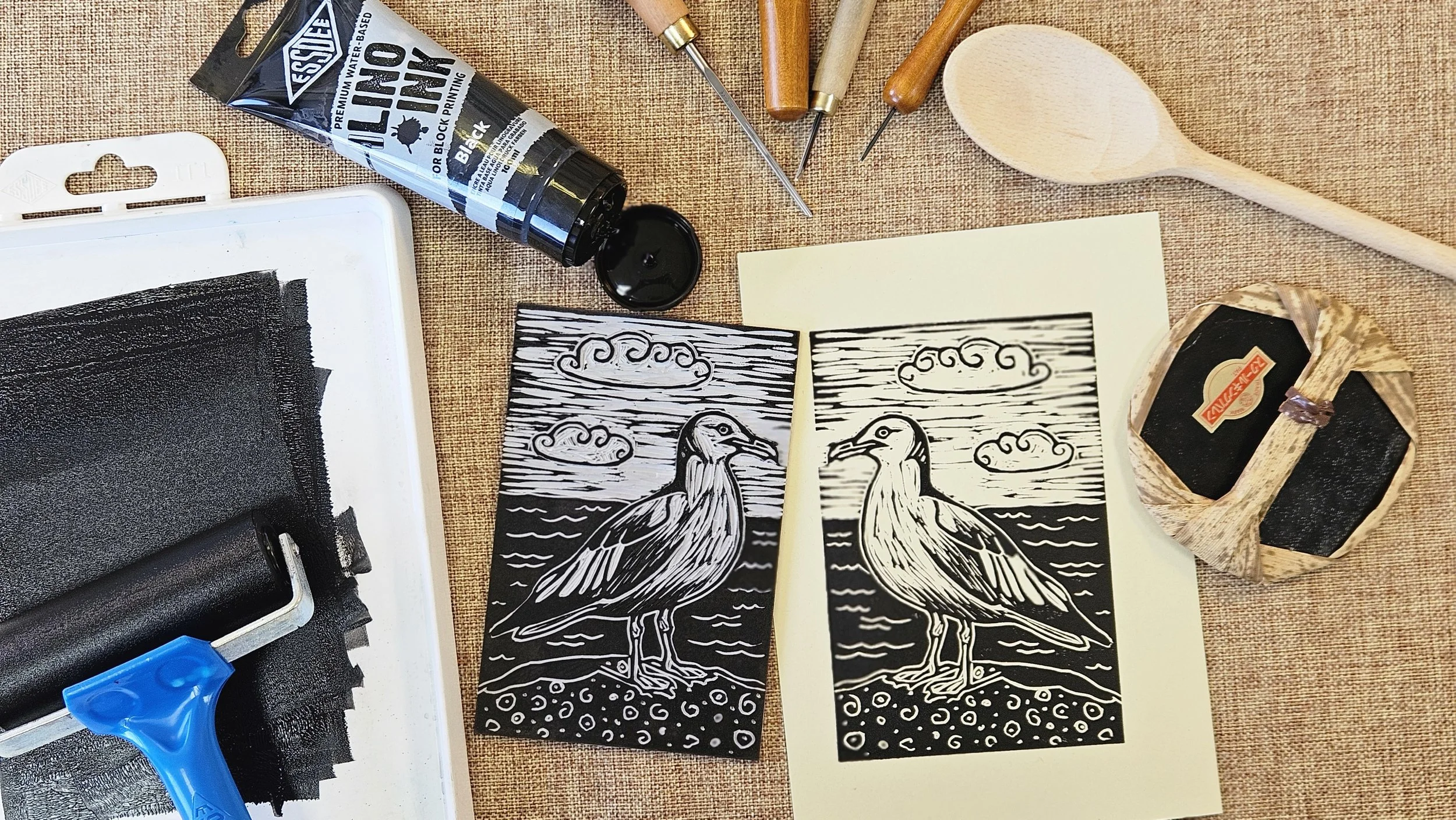 Lino Printing Class for beginners in London Kingston