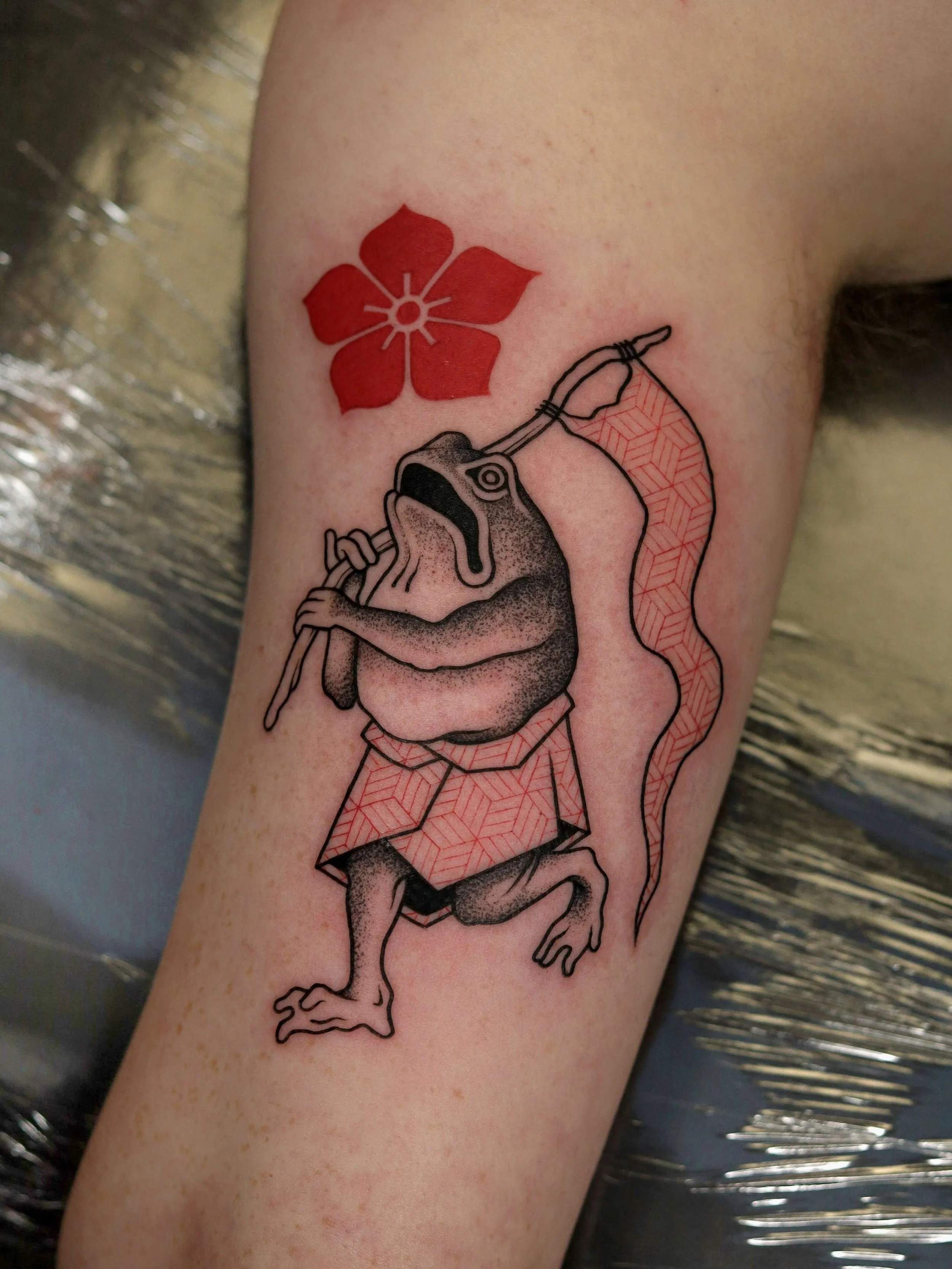 Japanese Frog Custom Tattoo Design.