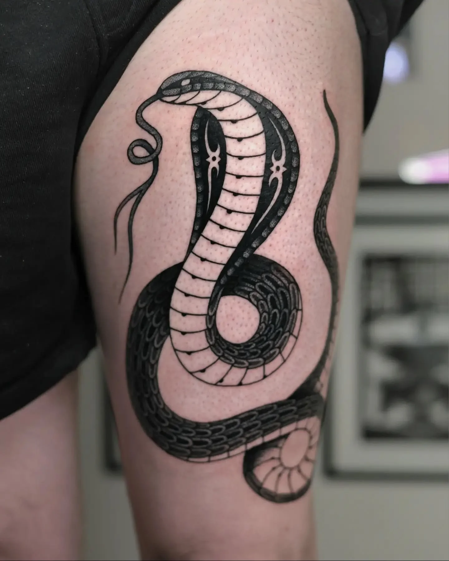 &bull; C O B R A &bull; 

From my flash for Wez, thanks so much for the trust. This one was a lot of fun to tattoo. I'm trying to draw everything by hand, and get rid of digital tools as much as possible. The more I can work with my hands the more in