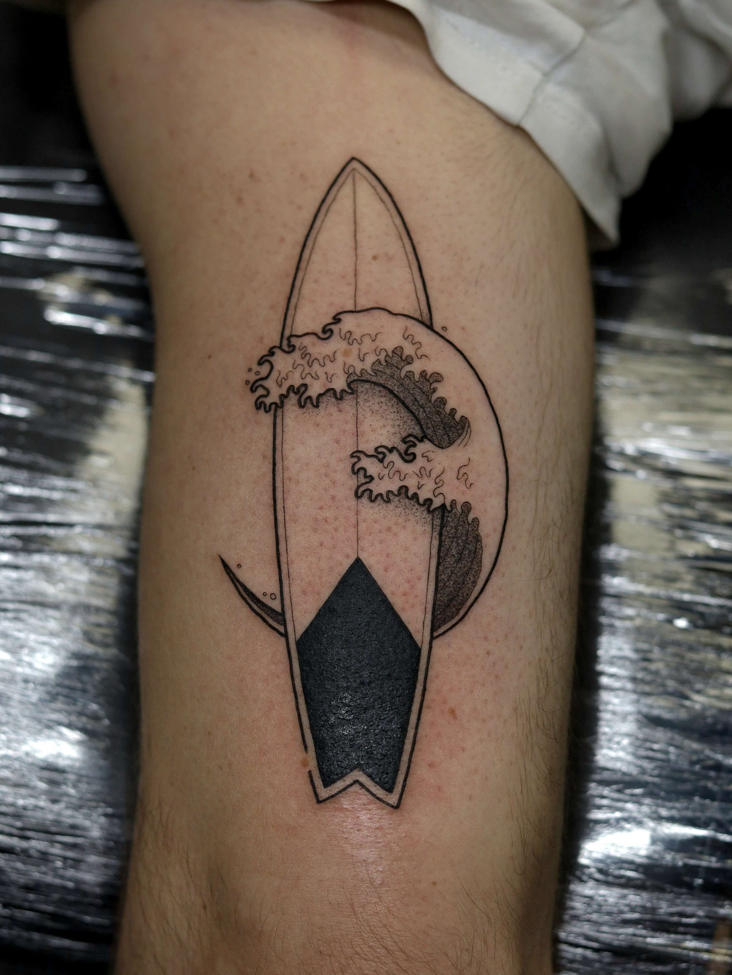 Surf Board Custom Tattoo Design