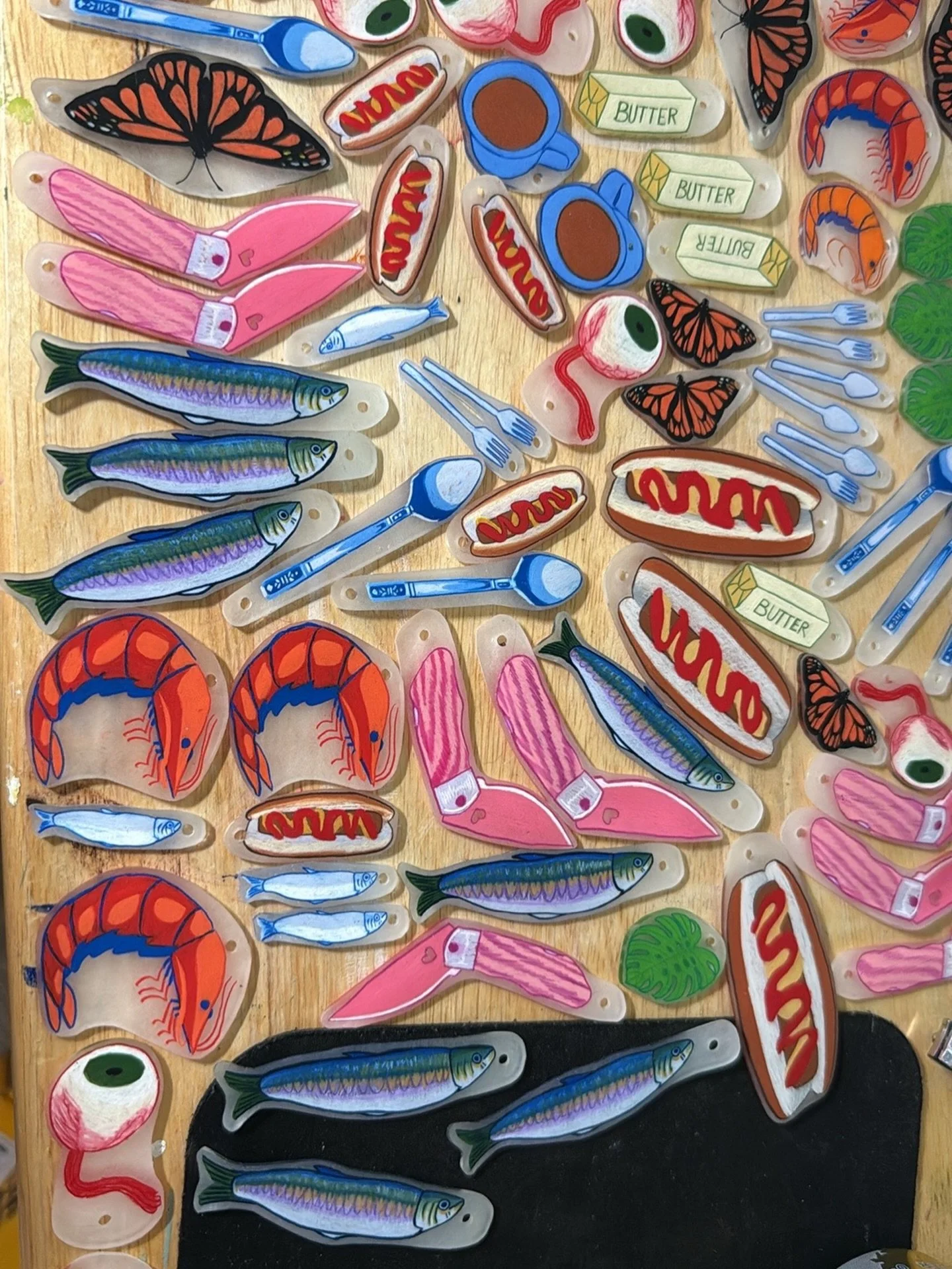 Getting ready for market season with keychains and charms #art #artist #shrinkydinks #etsyseller #coloredpencil