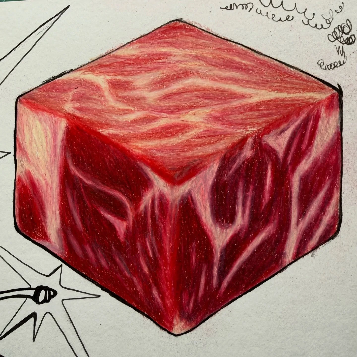 I made more raw meat. #art #artist #coloredpencilart #sletchbook #artistonınstagram
