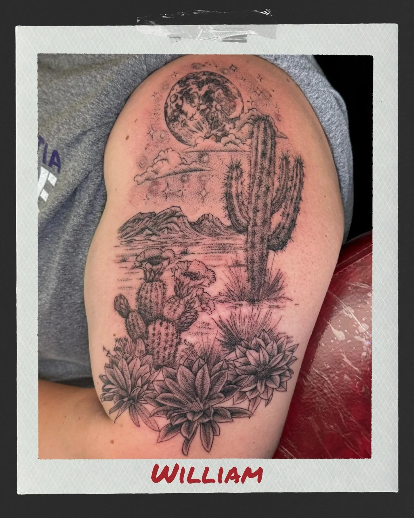 Will can make your arm look like an entire landscape if you slip him a few bucks and ask him about how he broke like all of his bones. Sunday appointments with him make for sick pieces like this. Hit him up for all your permanent illustrative needs! 